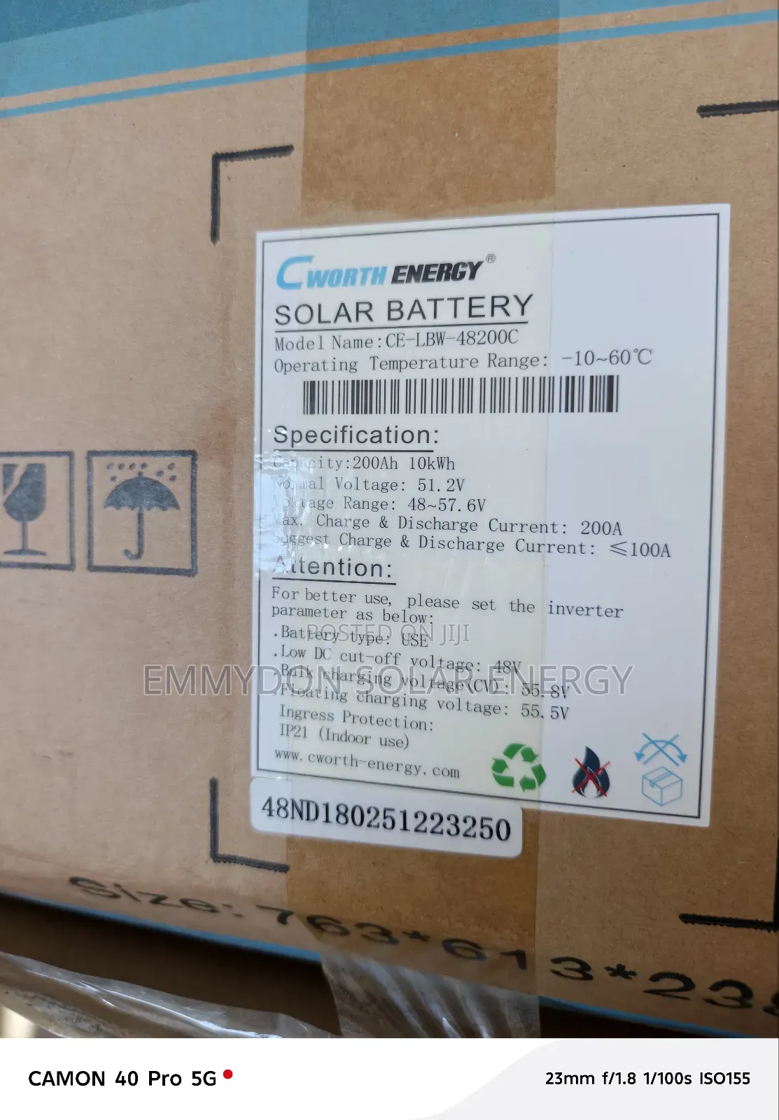 Cworth Lithium Iron Battery 10kwh 48v
