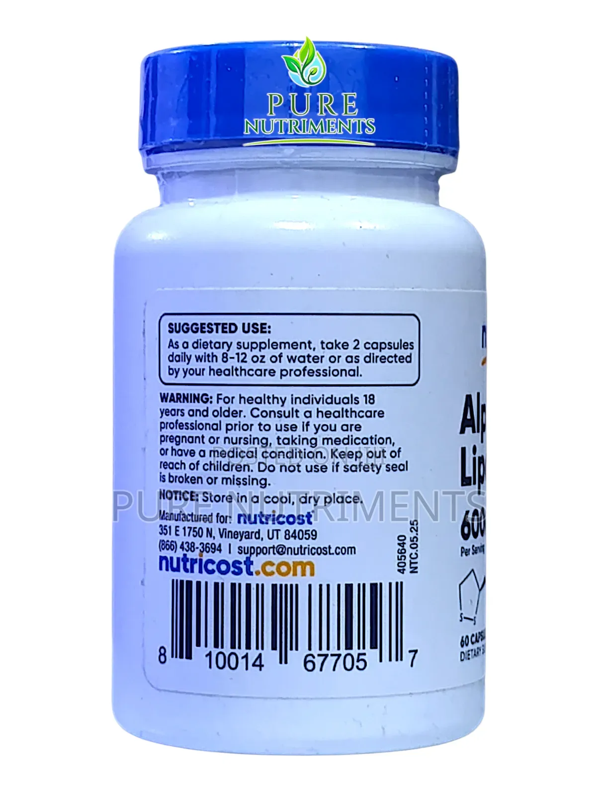 Nutricost Alpha Lipoic Acid 300mg Per Capsule 60 Capsules 600mg