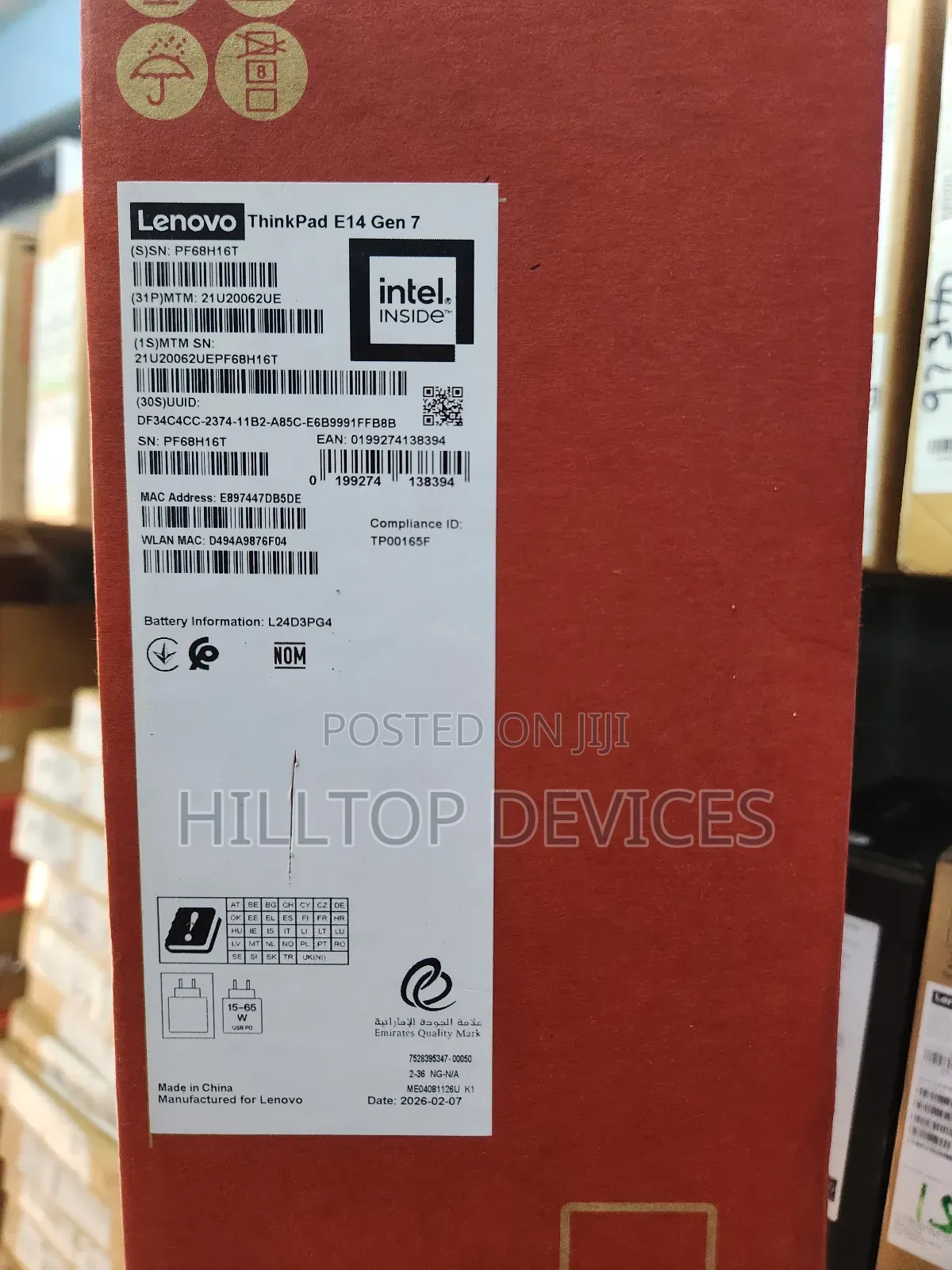 New Laptop Lenovo ThinkPad E14 Gen 6 16GB Intel Core Ultra 7 SSD 1T