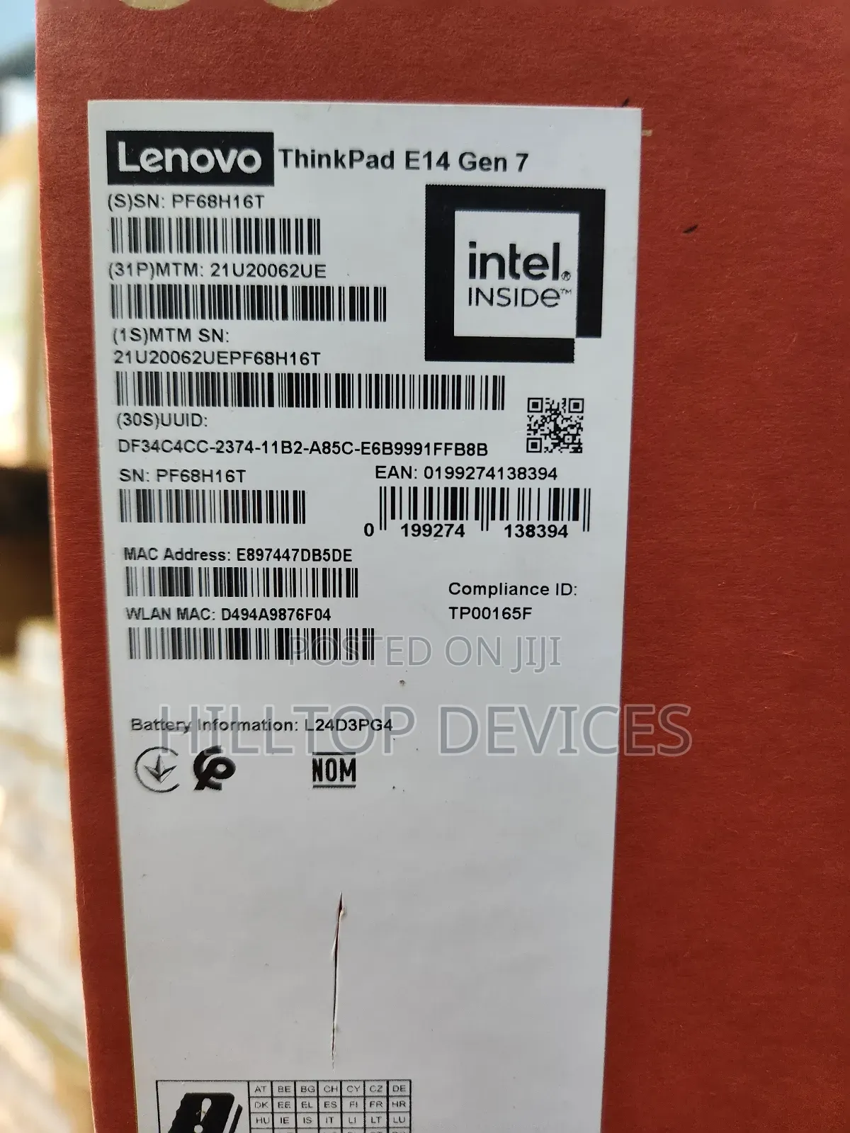 New Laptop Lenovo ThinkPad E14 Gen 6 16GB Intel Core Ultra 7 SSD 1T