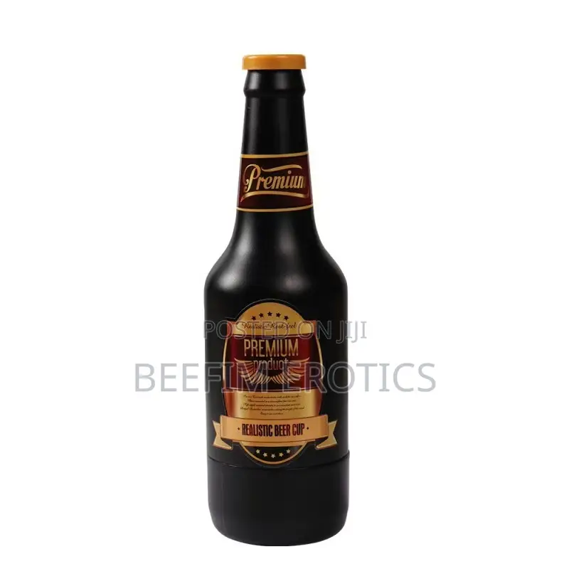 Manual Beer Bottle Shaped Masturbator for Men Soft Silicone Material