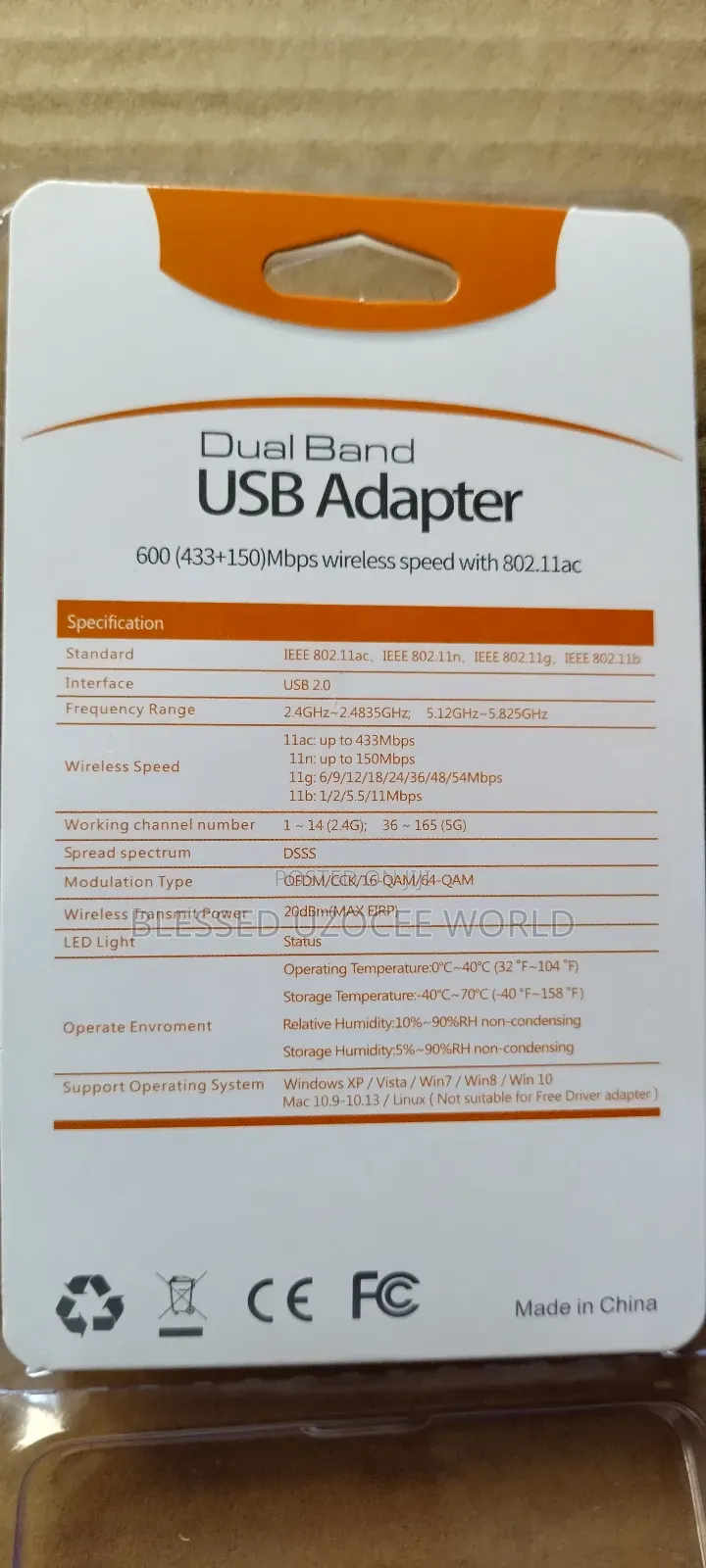 Ac600 Dual Band Usb Wifi 5 Network Wireless Dongle Adapter 5g Device
