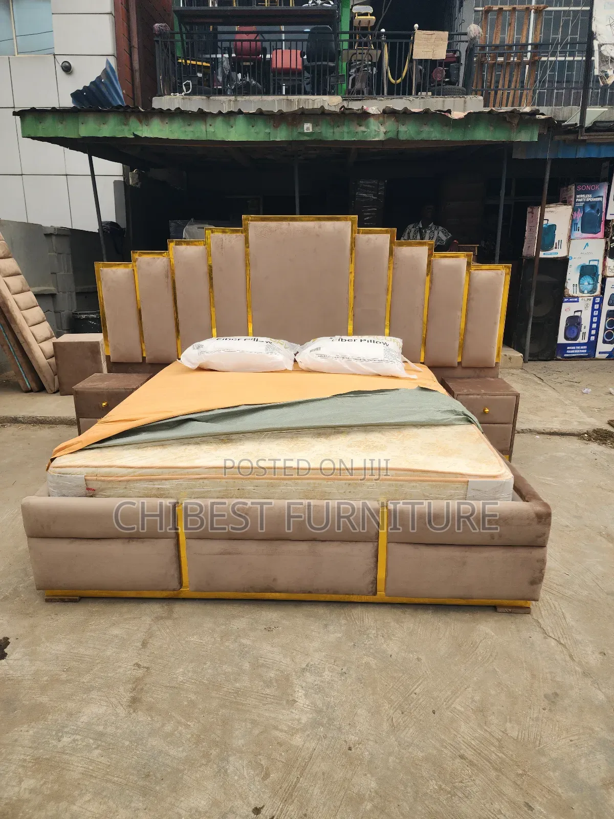 Neatly Padded 6by6 Bed Stand.