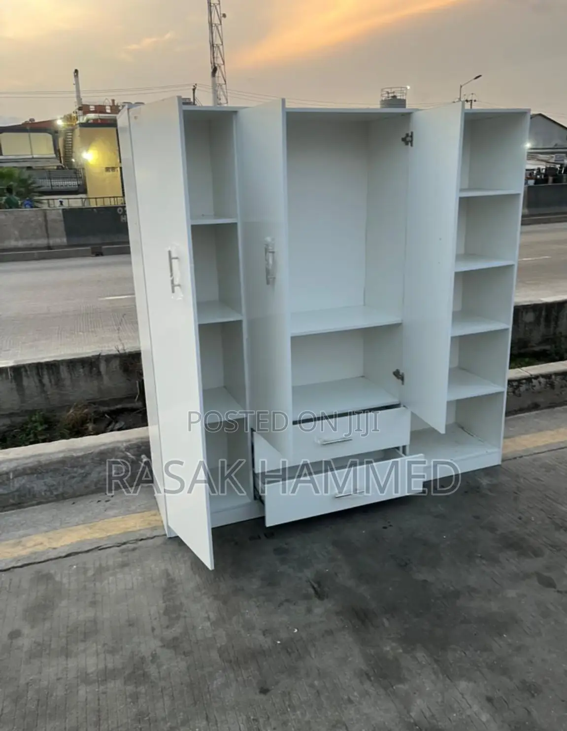 6ft by 6ft Wardrobe Off White
