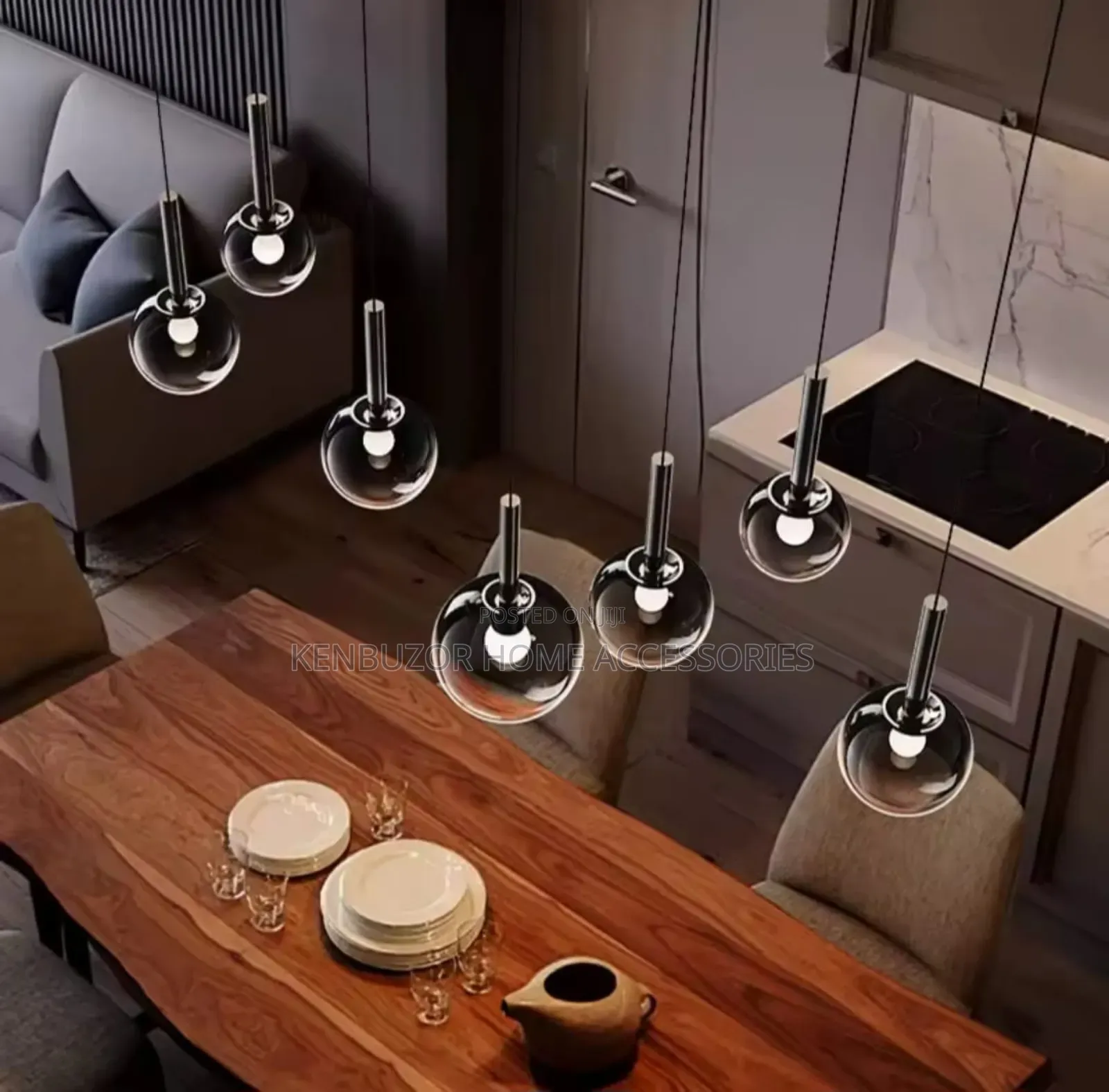1200mm 7 Glass Led Luxury Pendant Light Chandelier