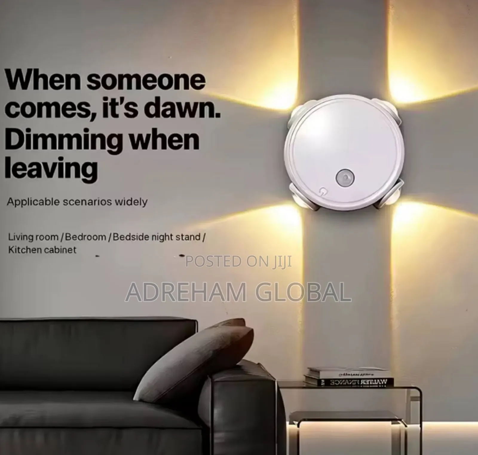 4-Head Cat Eye Smart Human Sensor Wall Light 3-Color Usb Charging