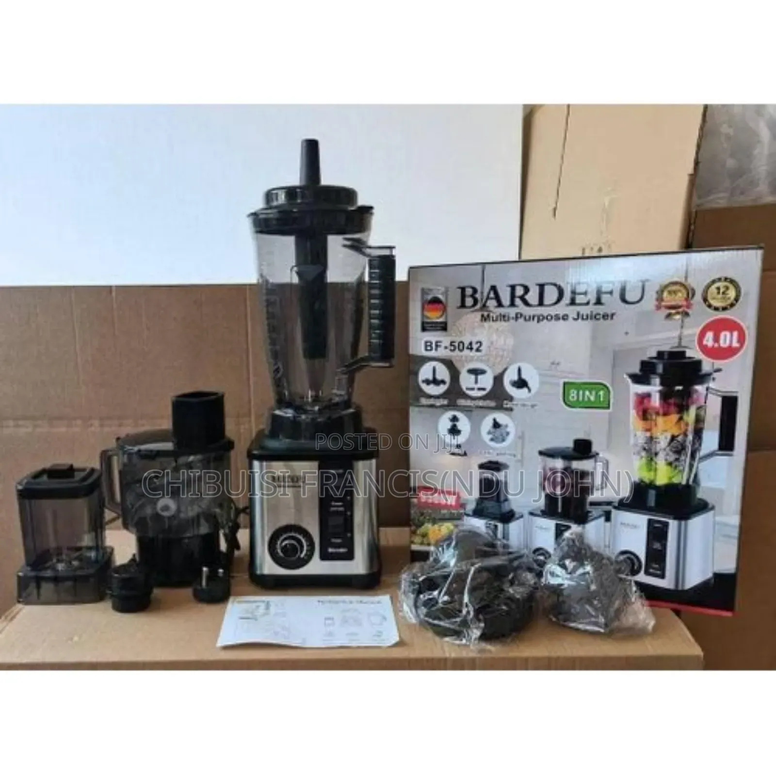Bardefu 8 in 1 Multi Purpose Blender Food Processor Grinder
