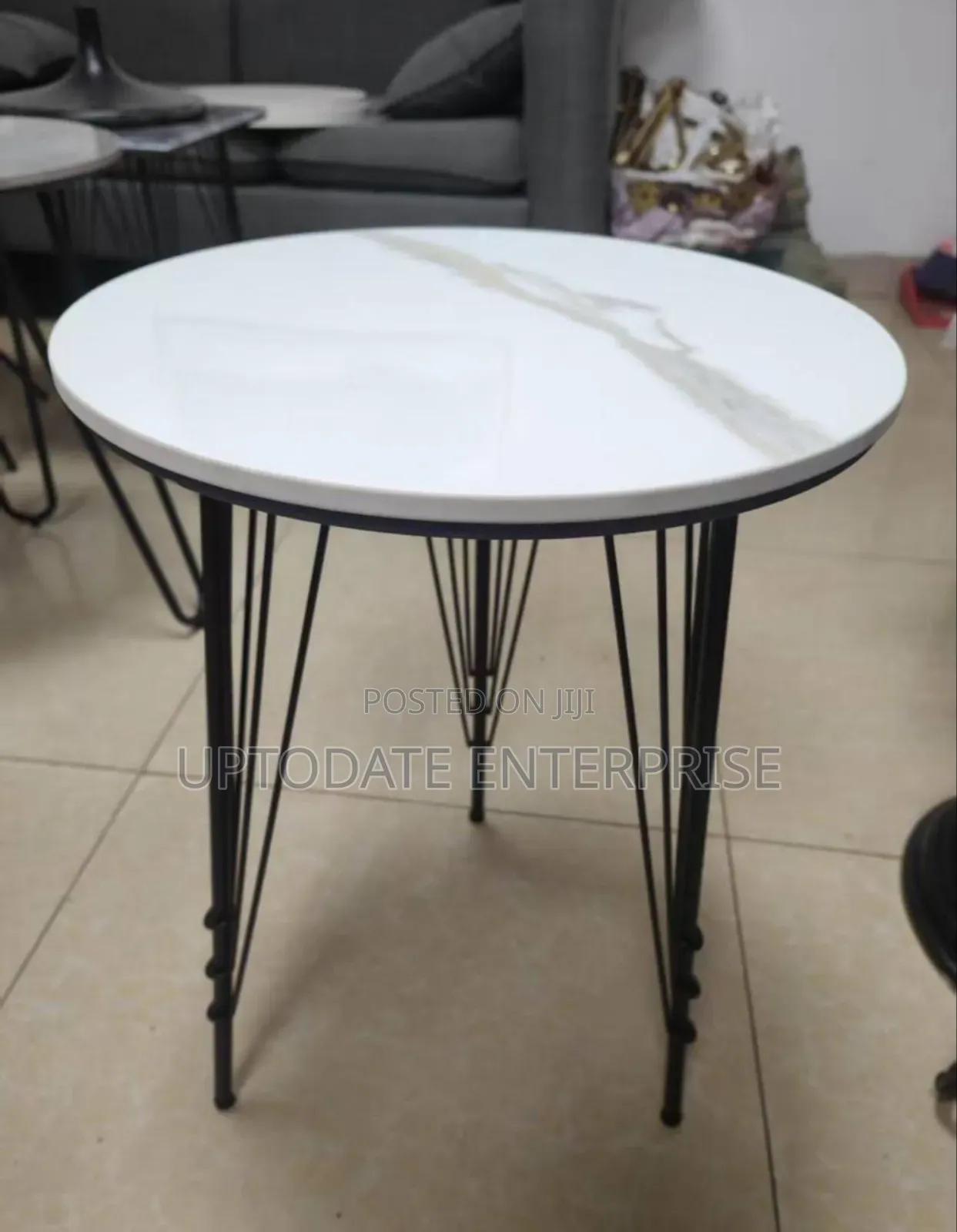 Metal Style Marble Dining Table