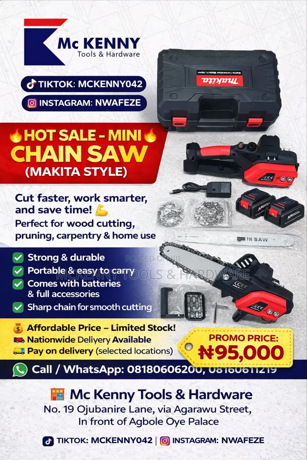 12" Makita-Branded Cordless Mini