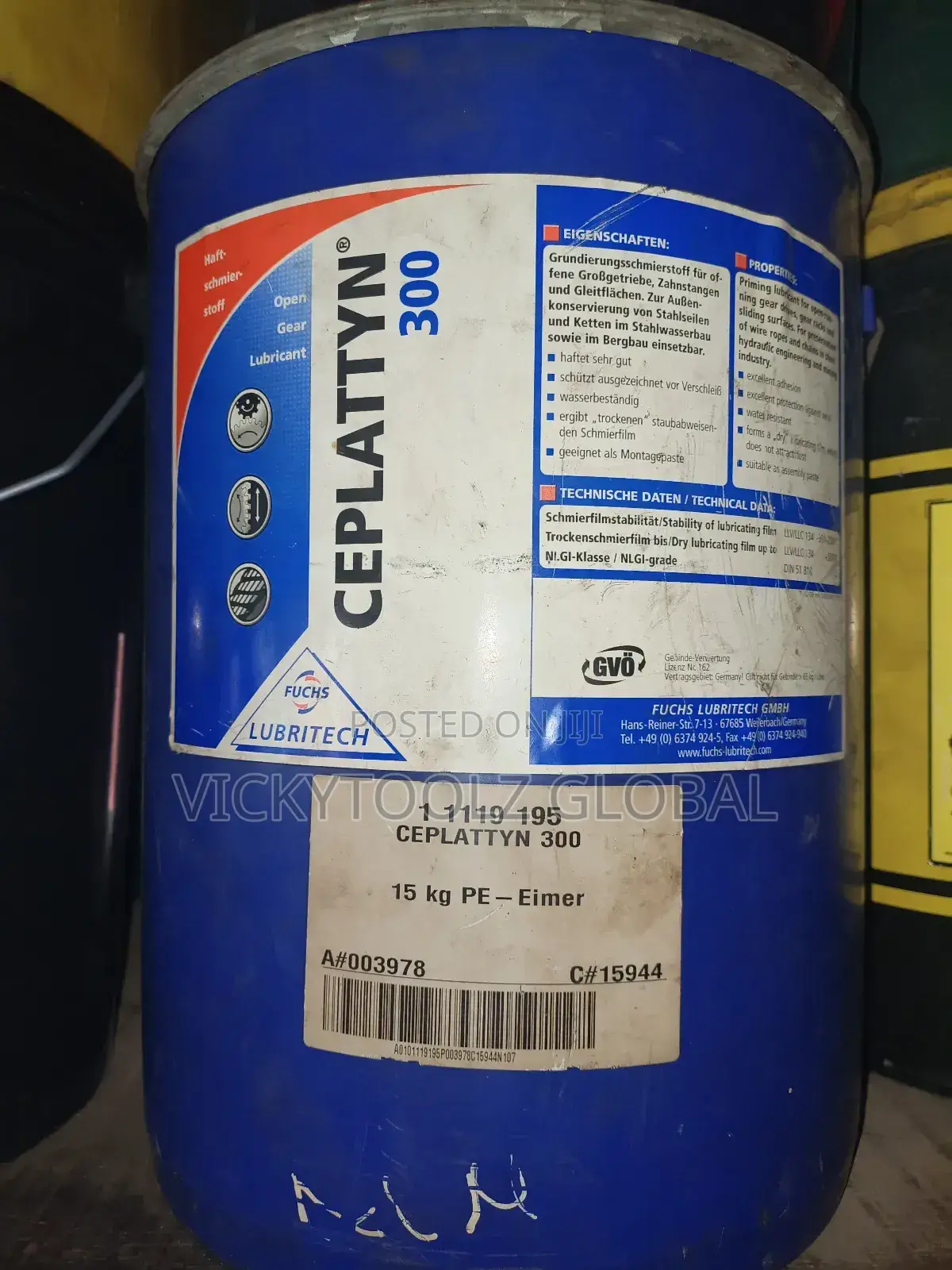 Fuchs Lubritech Ceplattyn 300 15kg High Graphite Adhesive Lubricant