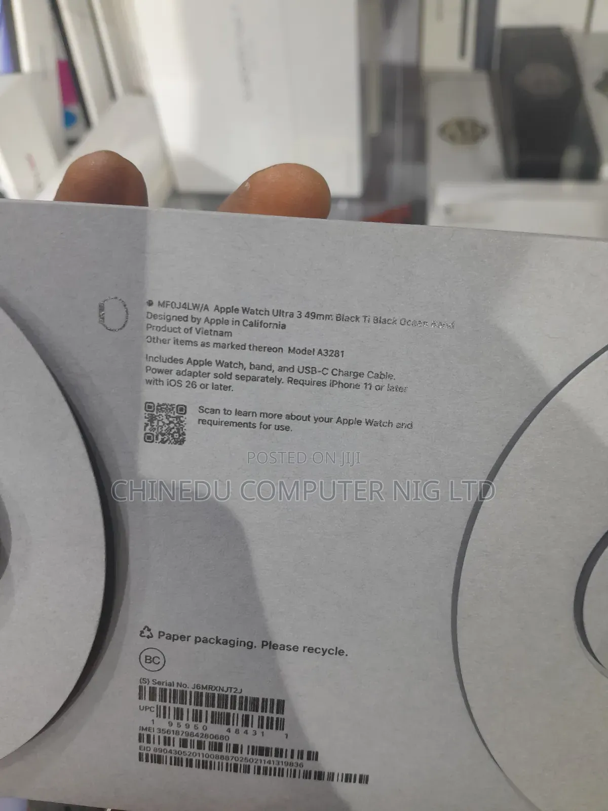 Apple Watch Ultra 3 49mm Black Ocean Band