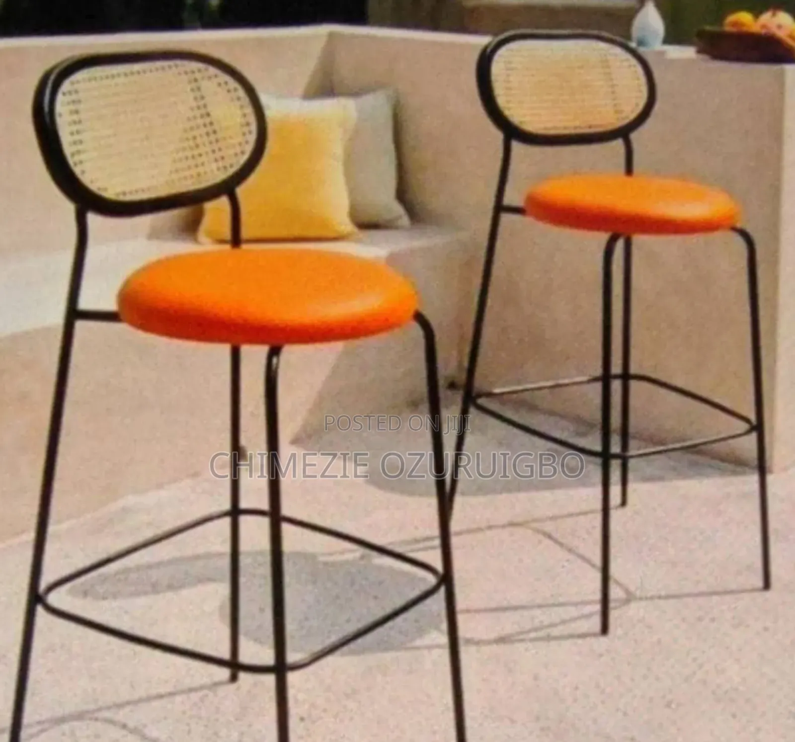 Black and Orange Bar Stool