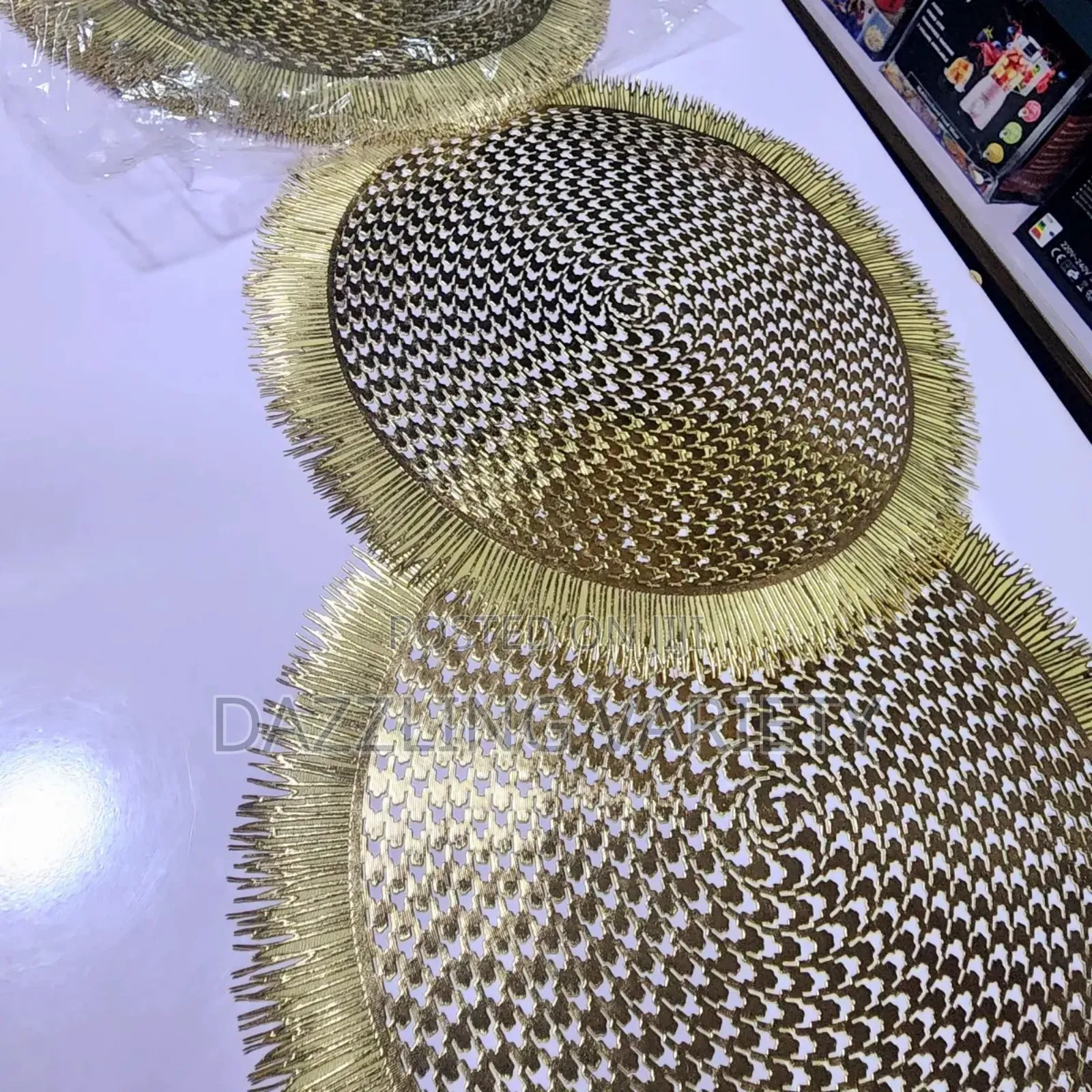 12pcs High Quality Luxury Table Mat - Woven Pattern