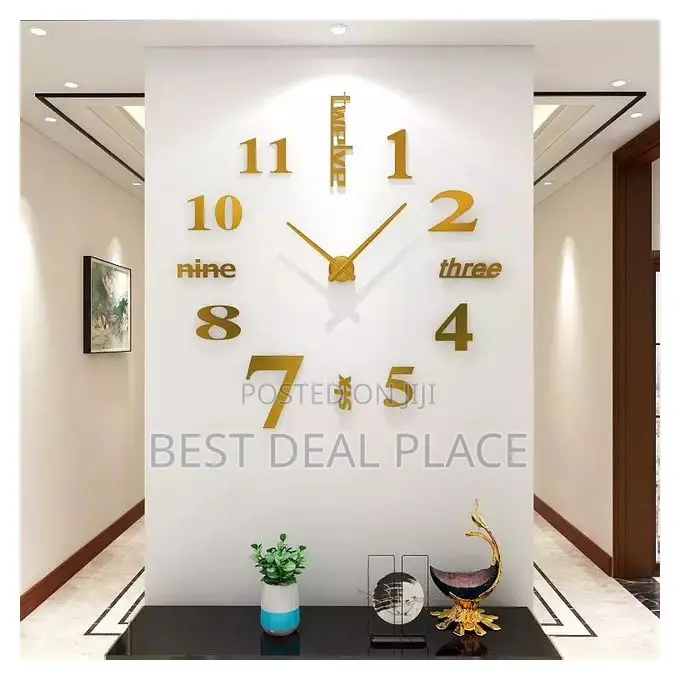 Home Decorative Sticker Diy 3d Wall Clock Small Size