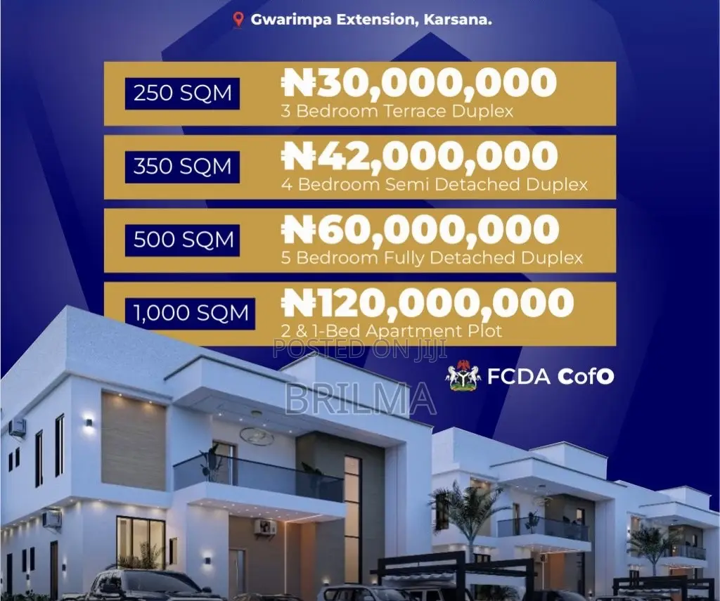 250 SQM (3 Bedroom Terrace) in Gwarinpa Extension