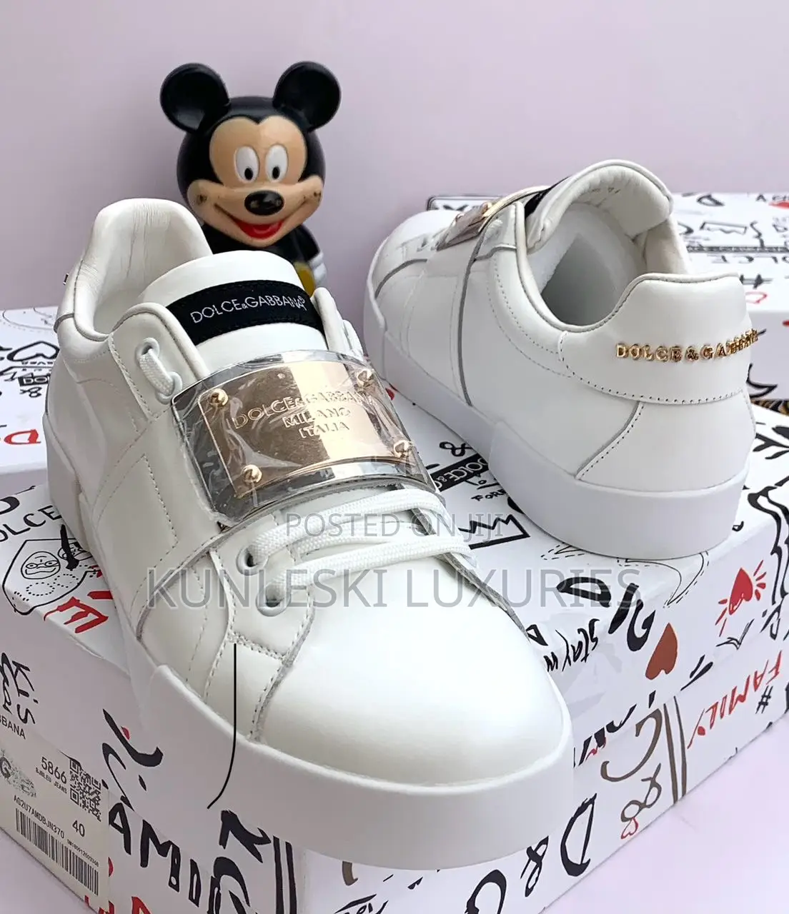 High Quality Dolce Gabbana Leather Sneakers in 2 Colors