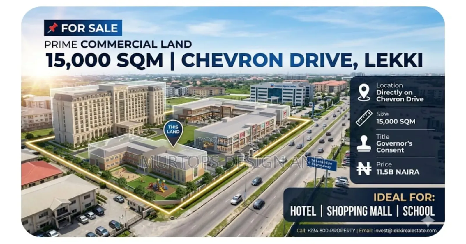 15,000sqm of Commercial Land at Chevron With Governor Concent
