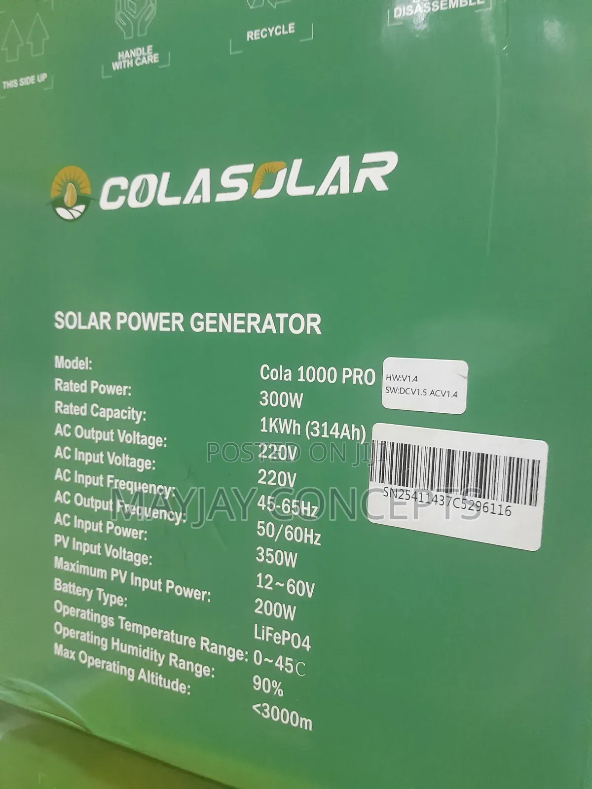 Cola 1000pro Solar Generator| 1kwh Backup Power, Portable Reliable!