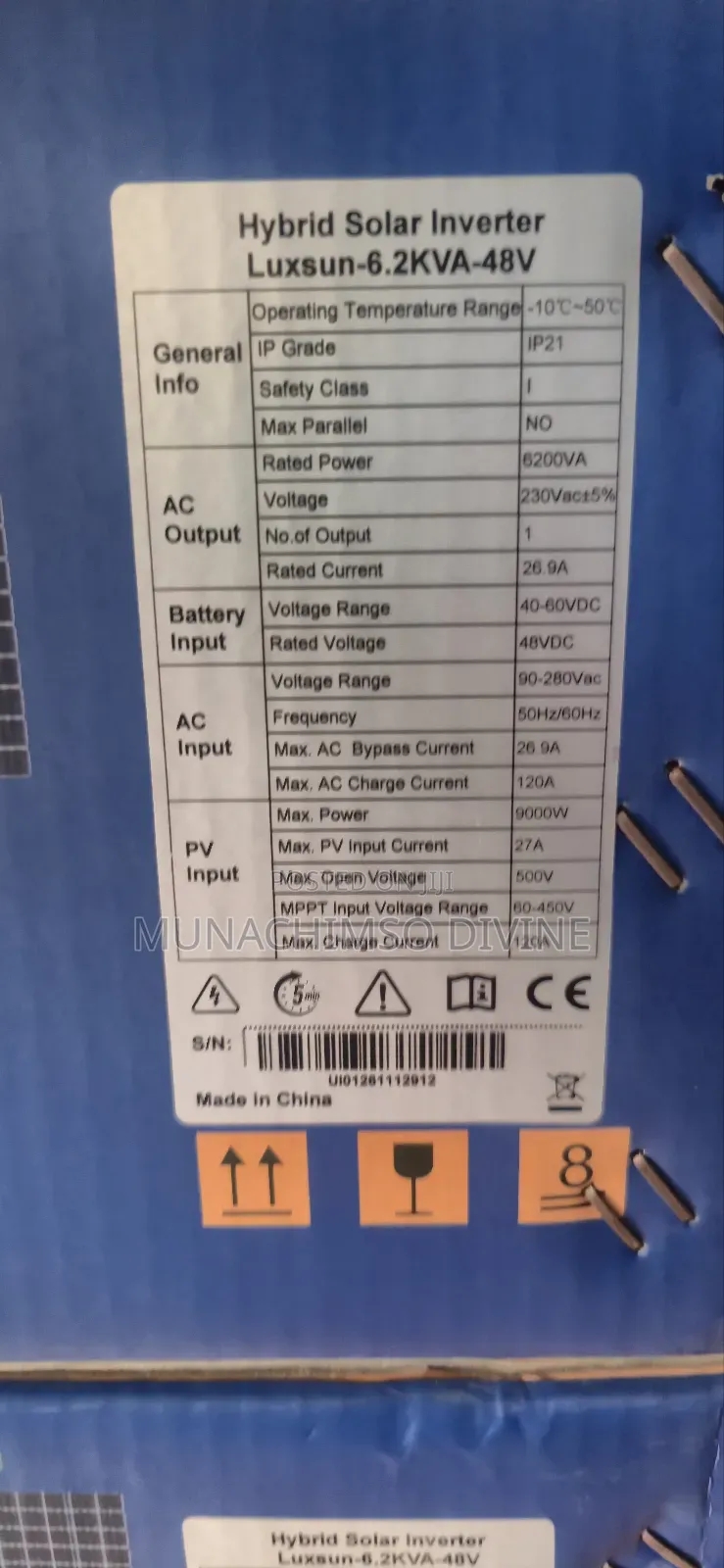 6.2kva 48v Luxsun Hybrid Inverter
