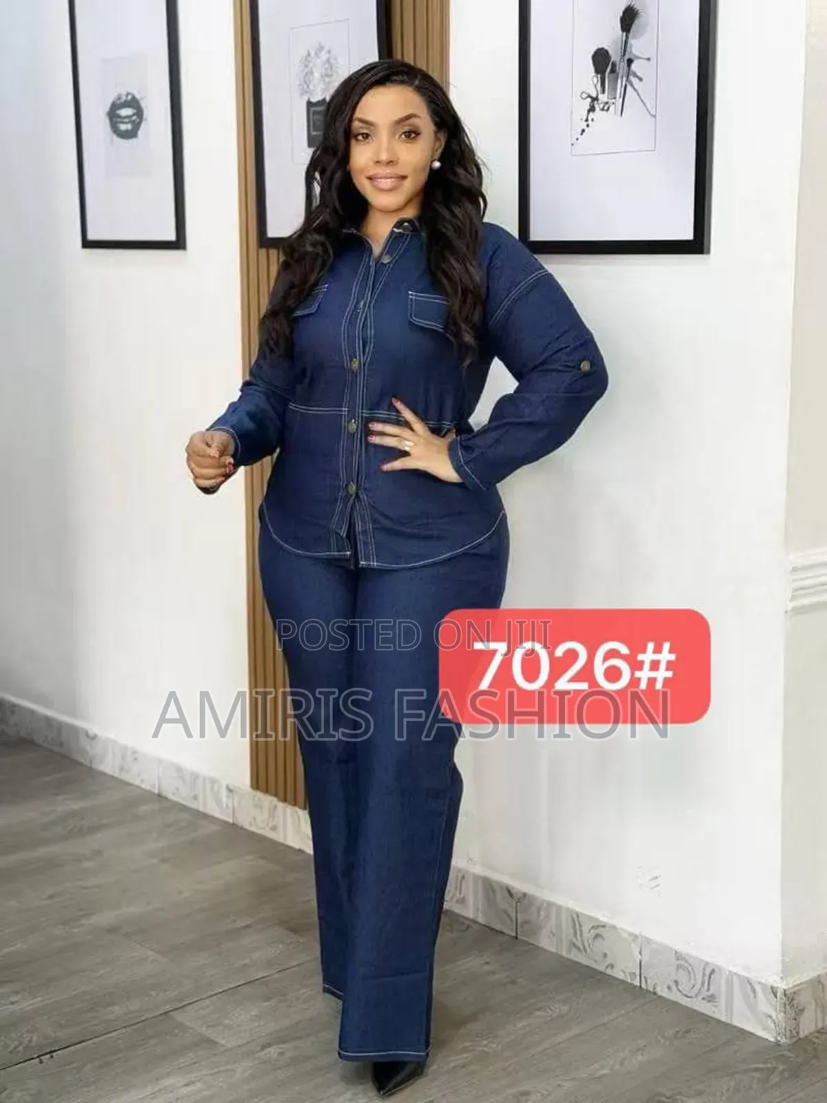 Beautiful Luxury Denim Two-Piece Trousers