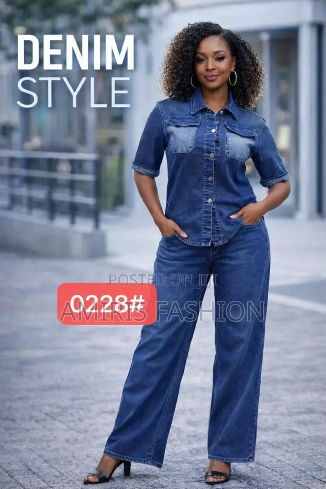 Beautiful Luxury Denim Two-Piece Trousers