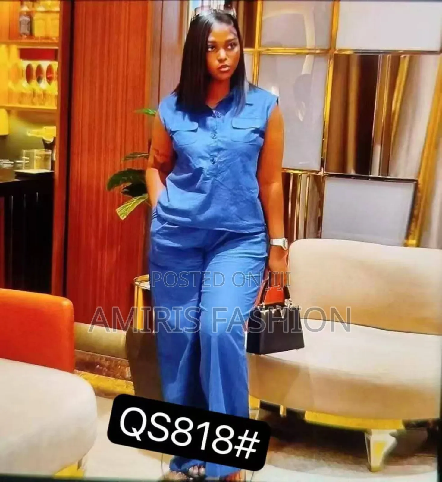 Beautiful Luxury Denim Two-Piece Trousers