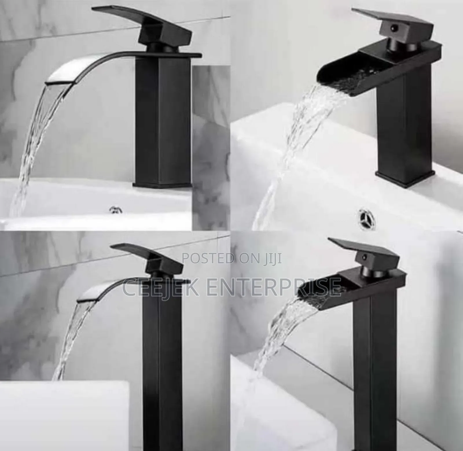 Black Long Basin Mixer Tap