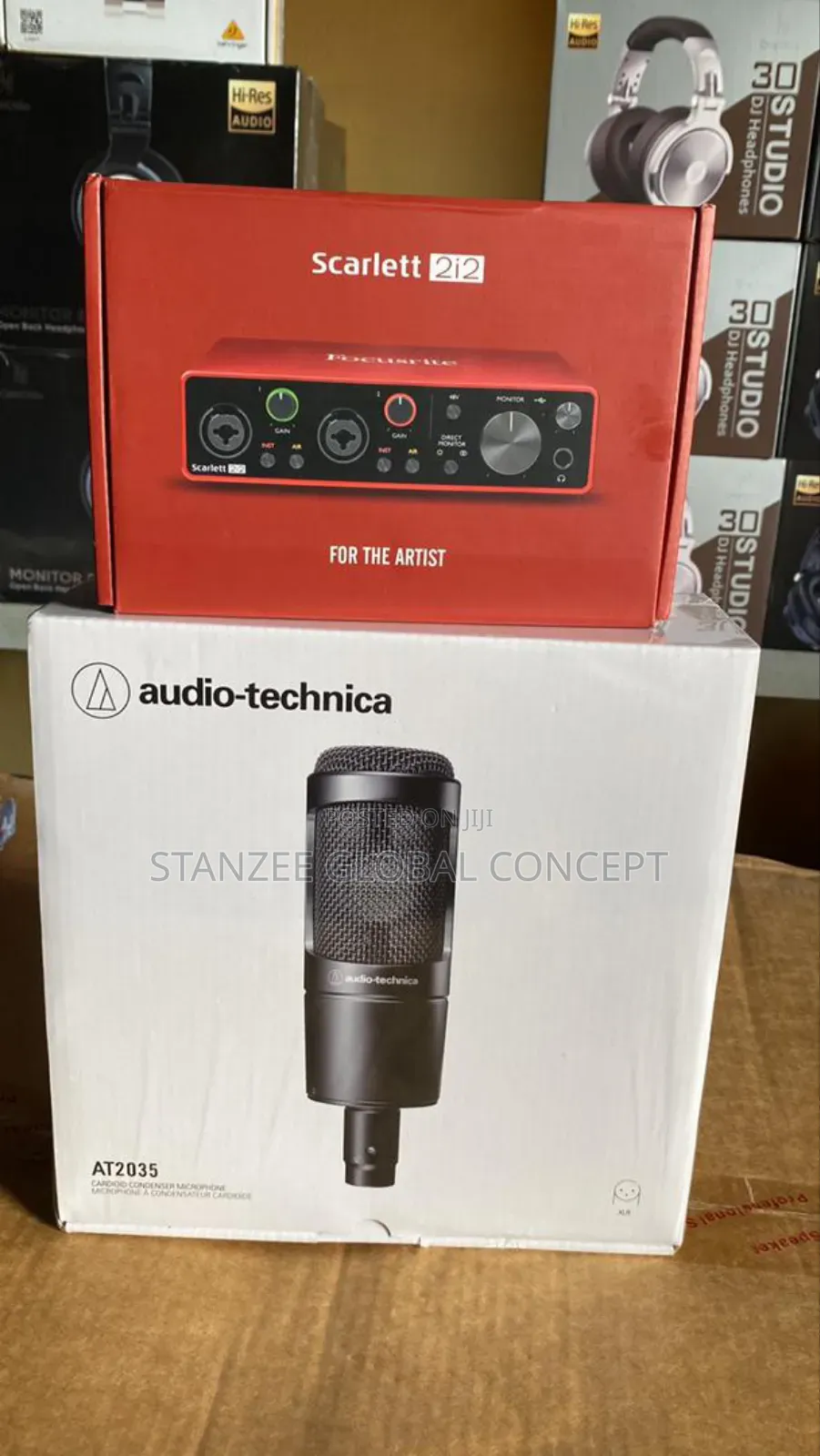 Focusrite 2i2 3rd Gen Audio Technica At2035 Condenser Microphone