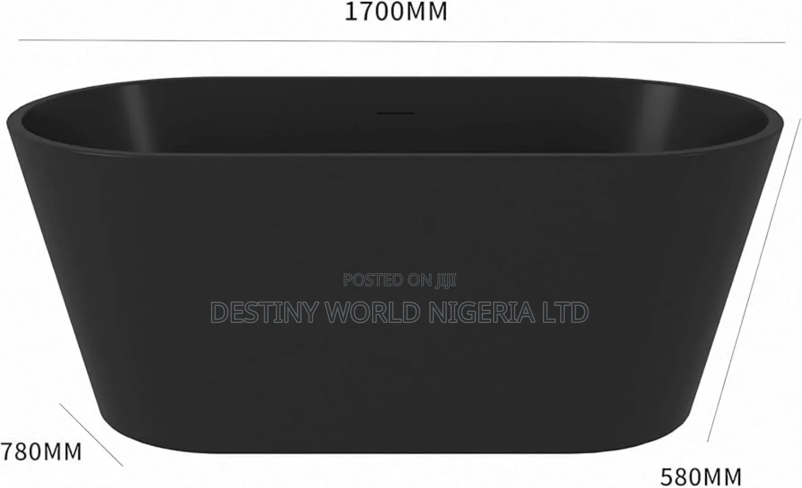 Black Acrylic Bathtub