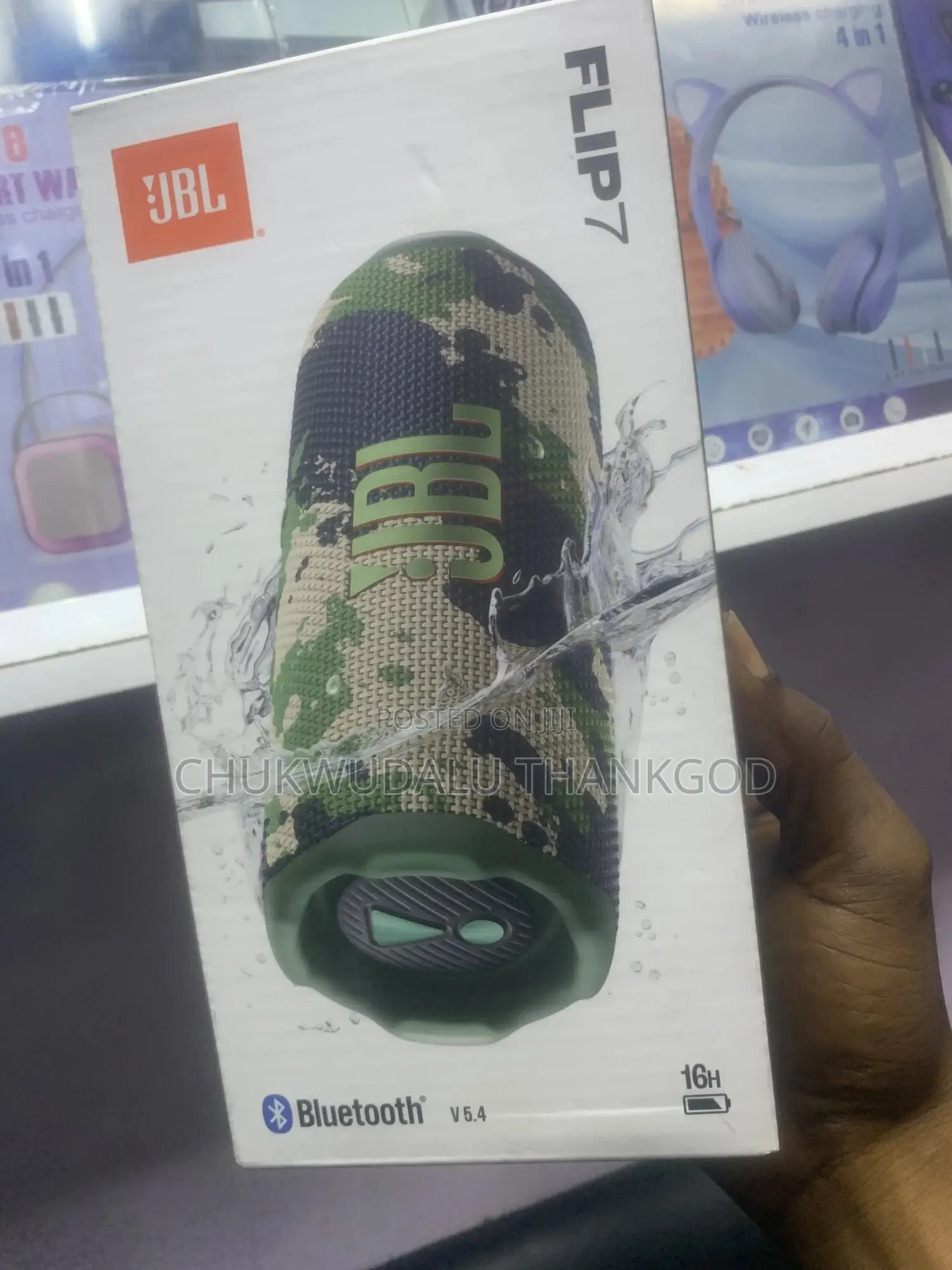 JBL Flip7 Portable Waterproof Speaker With Ai Boost, 16hrs of Playtime