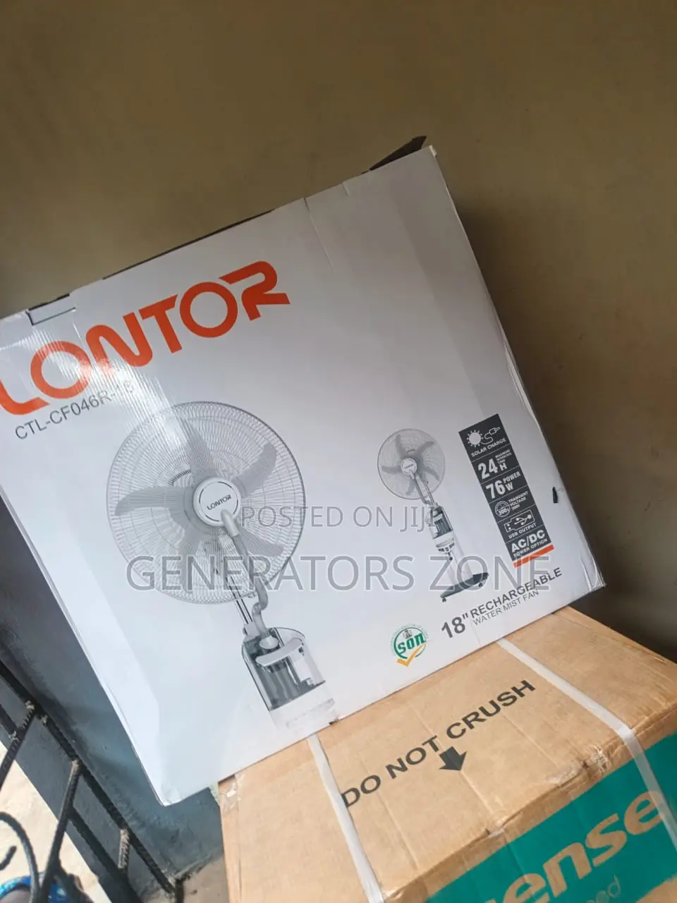 Lontor 18” Mist Fan CRL-Cf046r-18 Rechargeable Appliance