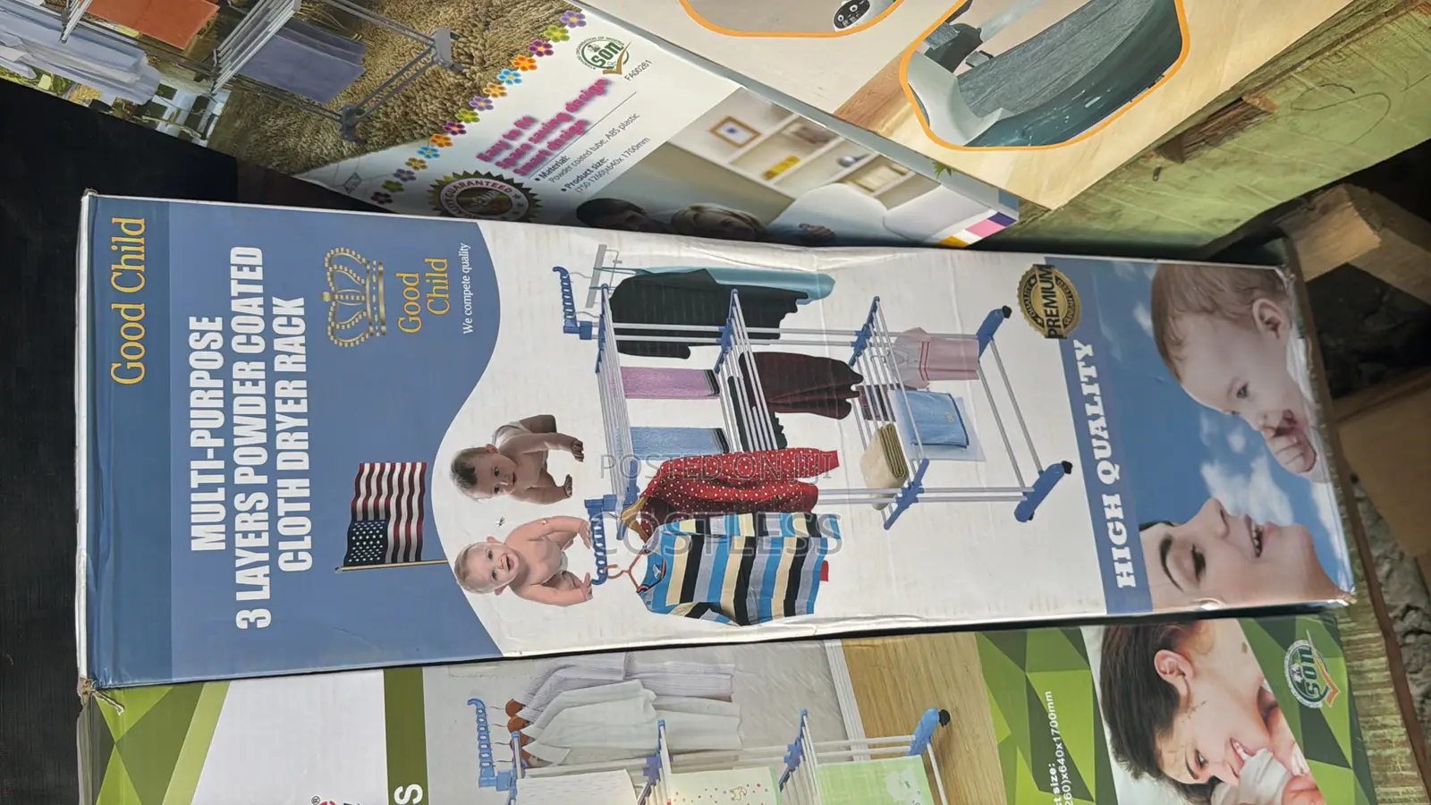 Multi-Purpose 3-Layers Powder Coated Cloth Dryer Rack.