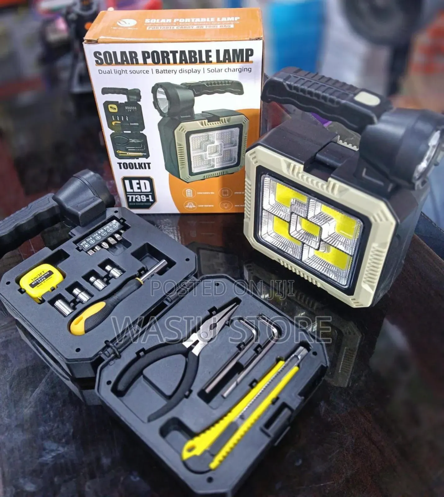 Multifunction Solar Portable Lamp With Emergency Tool Kit