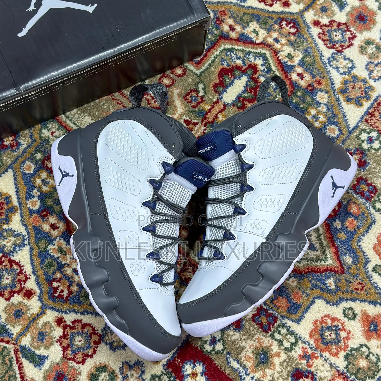 Original Air Jordan 9 Retro Flint Grey Sneakers
