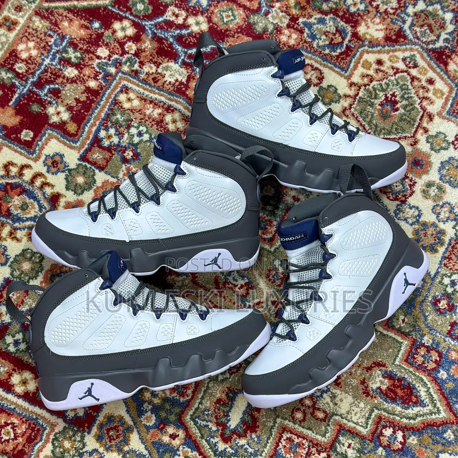 Original Air Jordan 9 Retro Flint Grey Sneakers