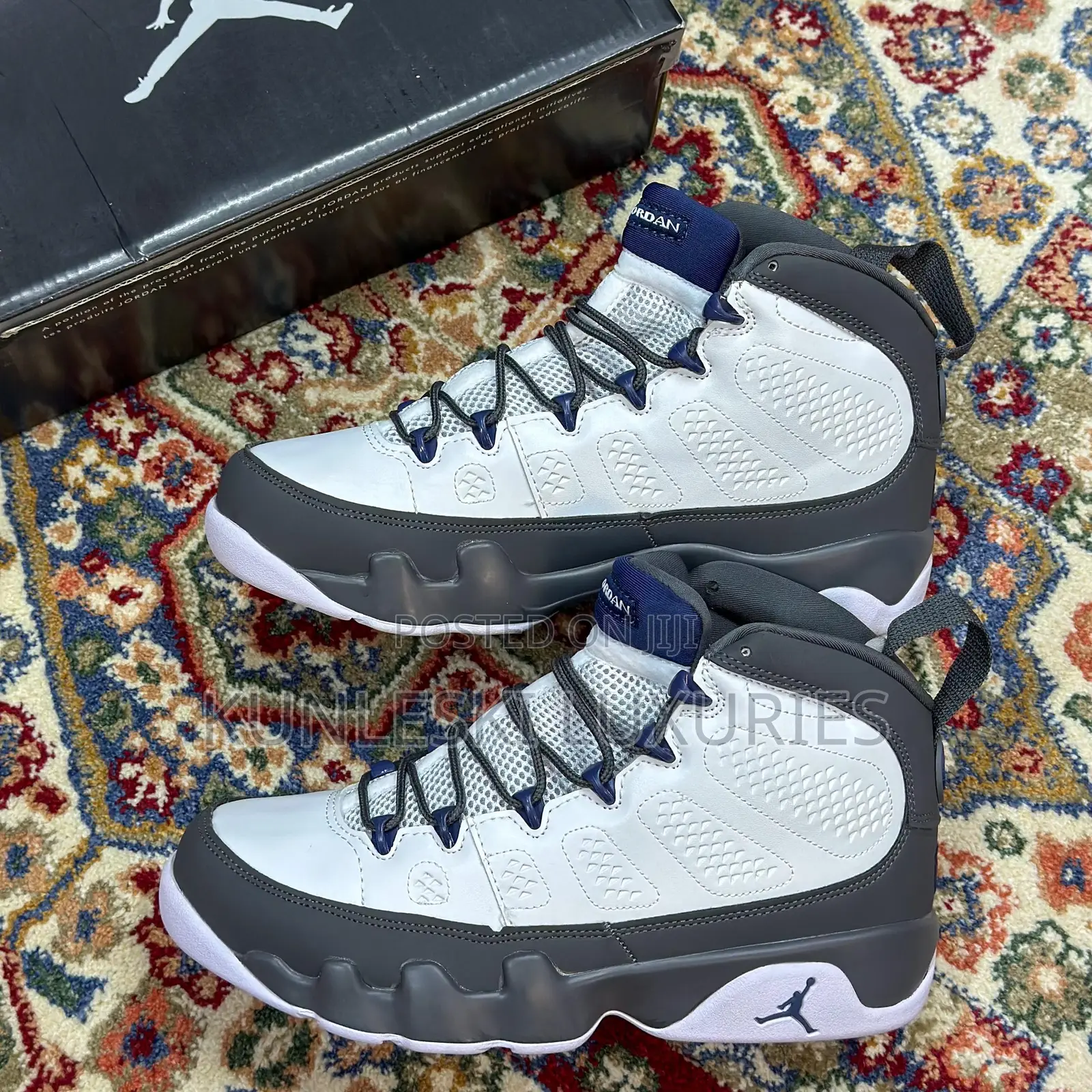 Original Air Jordan 9 Retro Flint Grey Sneakers