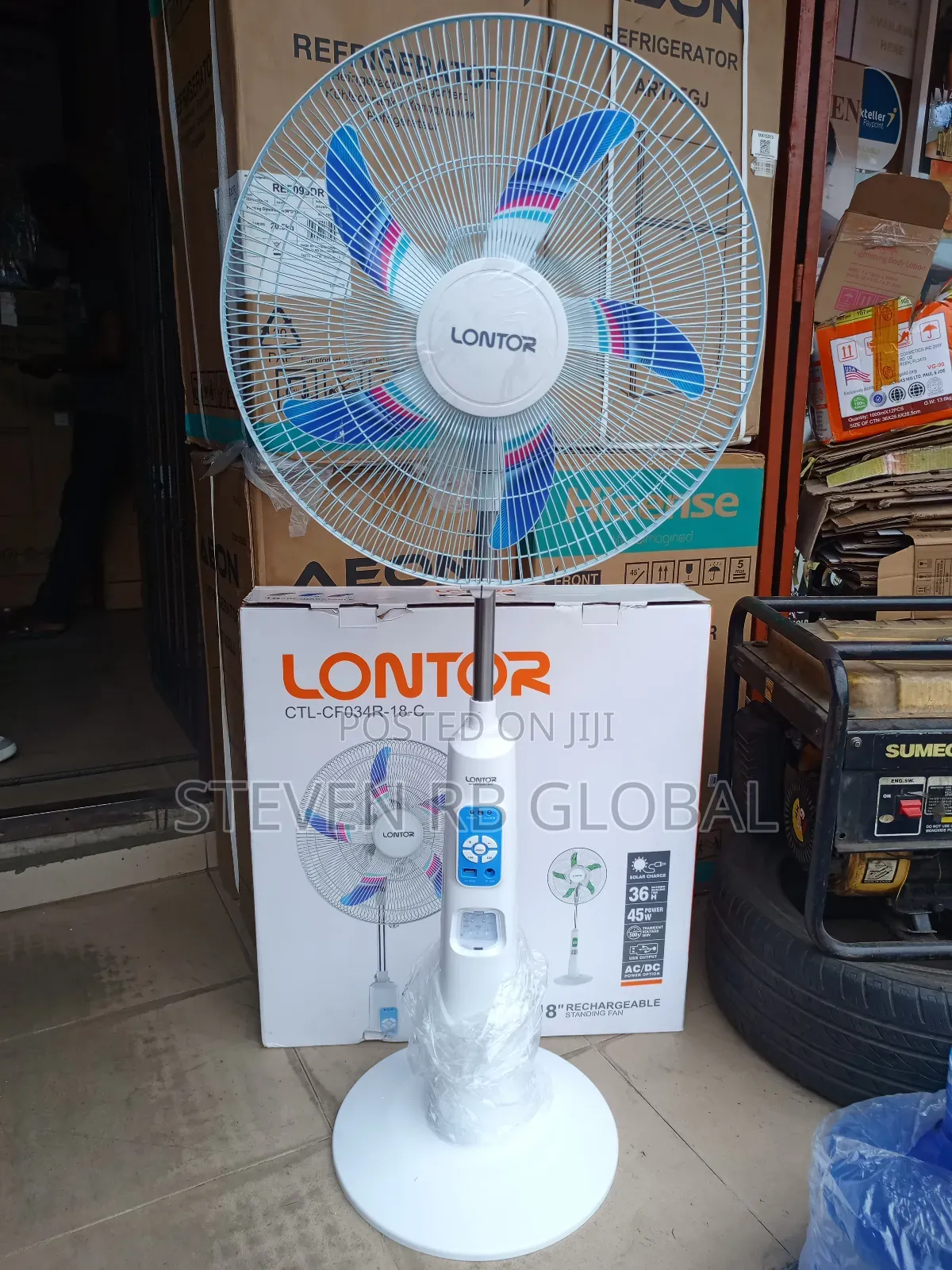 Lontor 18” Rechargeable Standing Fan | CTL-Cf034r-18-C