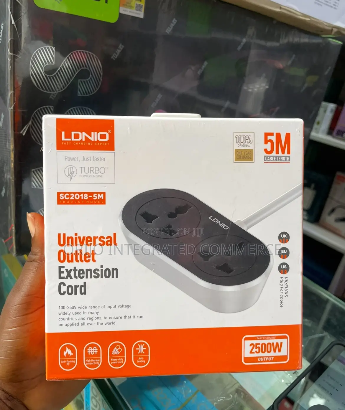 Ldnio 5m 2500w Sc2018-5m Lonio Universal Outlet Extension Cord