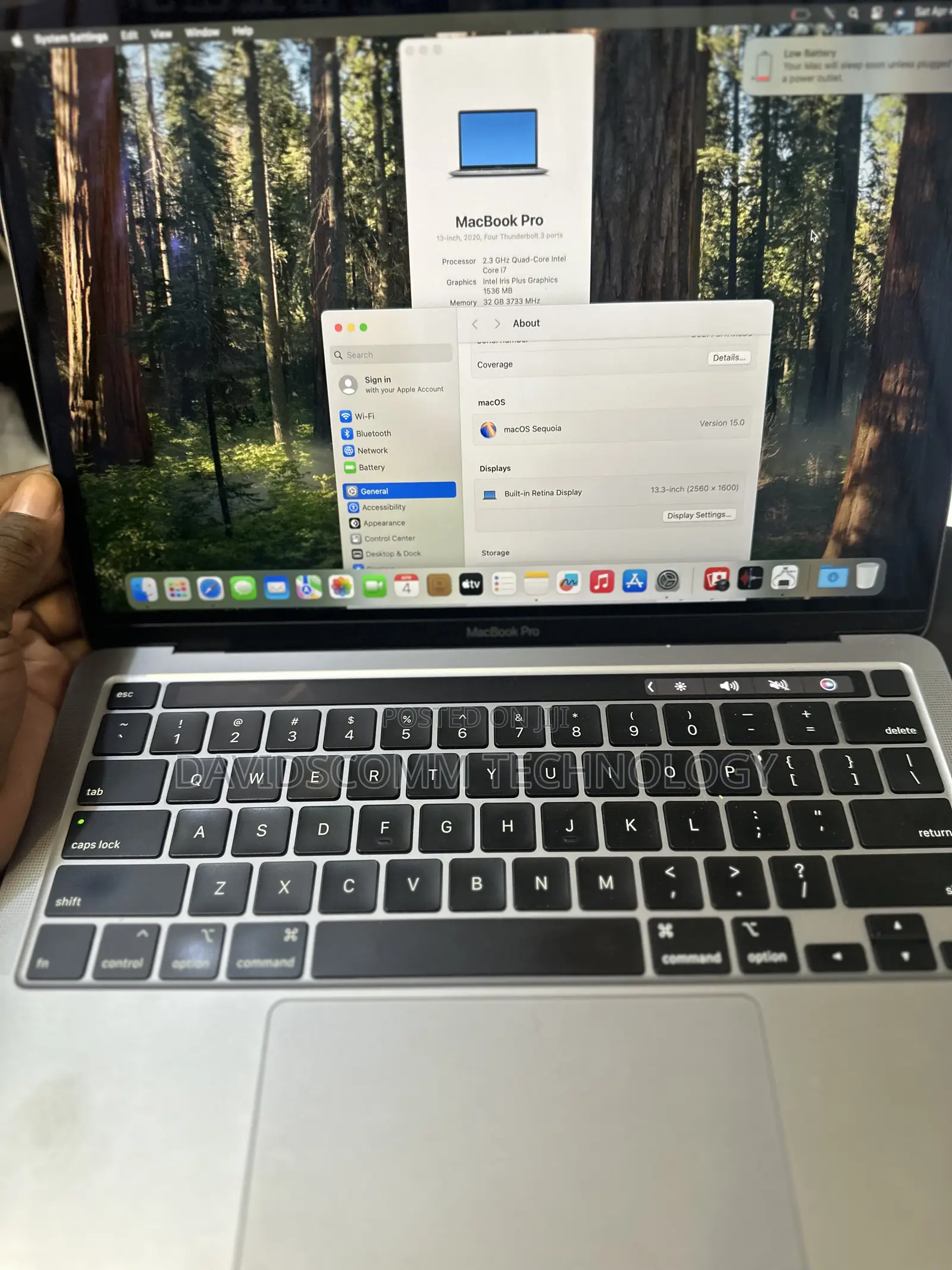 Laptop Apple MacBook Pro 2020 32GB Intel Core i7 SSD 512GB