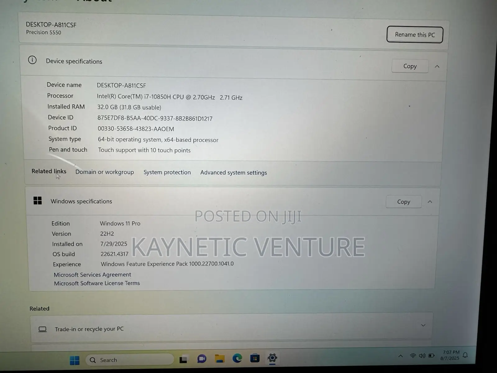 Laptop Dell Precision 5550 32GB Intel Core i7 SSD 1T