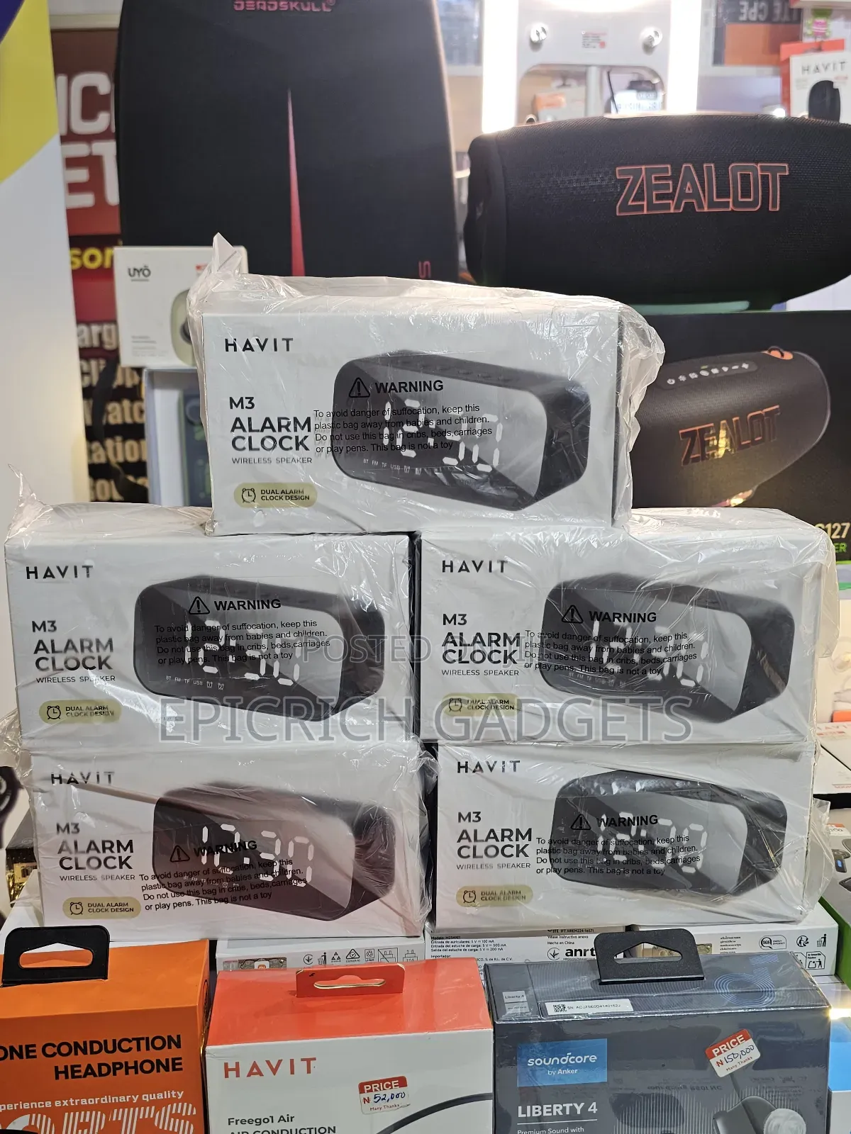 Havit M3 Digital Alarm Clock Bluetooth Speaker With Fm Radio