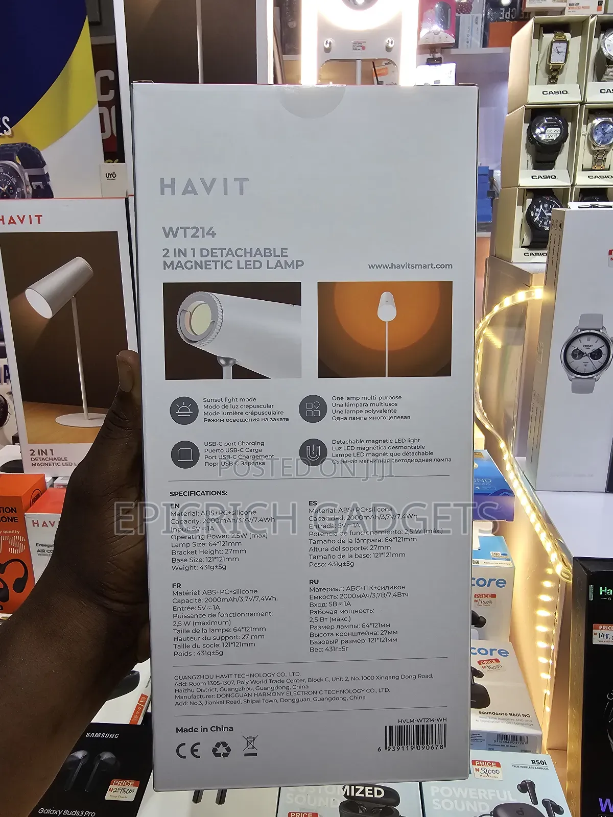 Havit Wt214 2-in-1 Detachable Magnetic Led Lamp Usb Desk Lamp