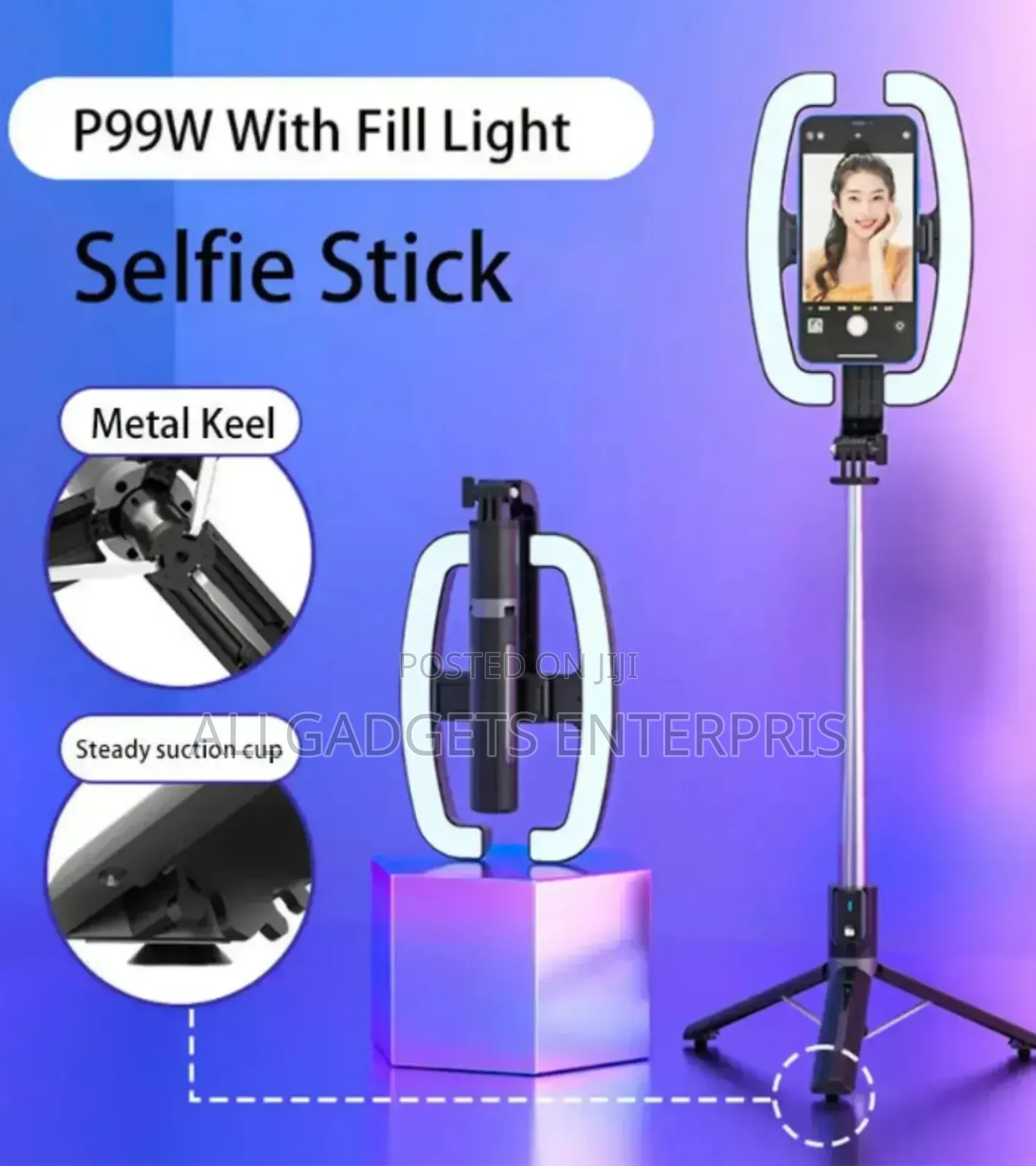 Selfie Stick With Light