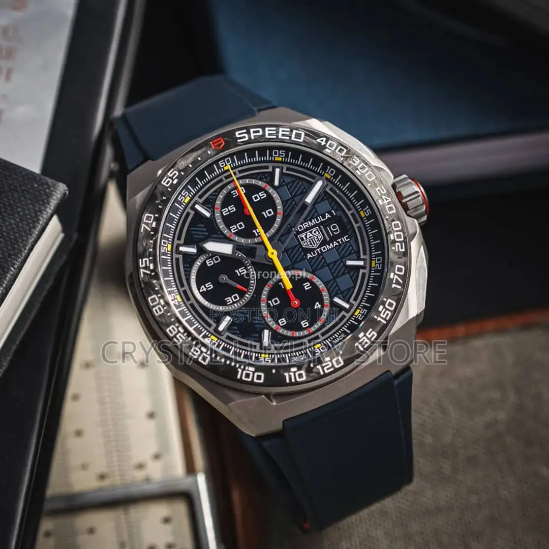 Tag Heuer Quality Luxury Men Chronograph Rubber Strap Wristwatch