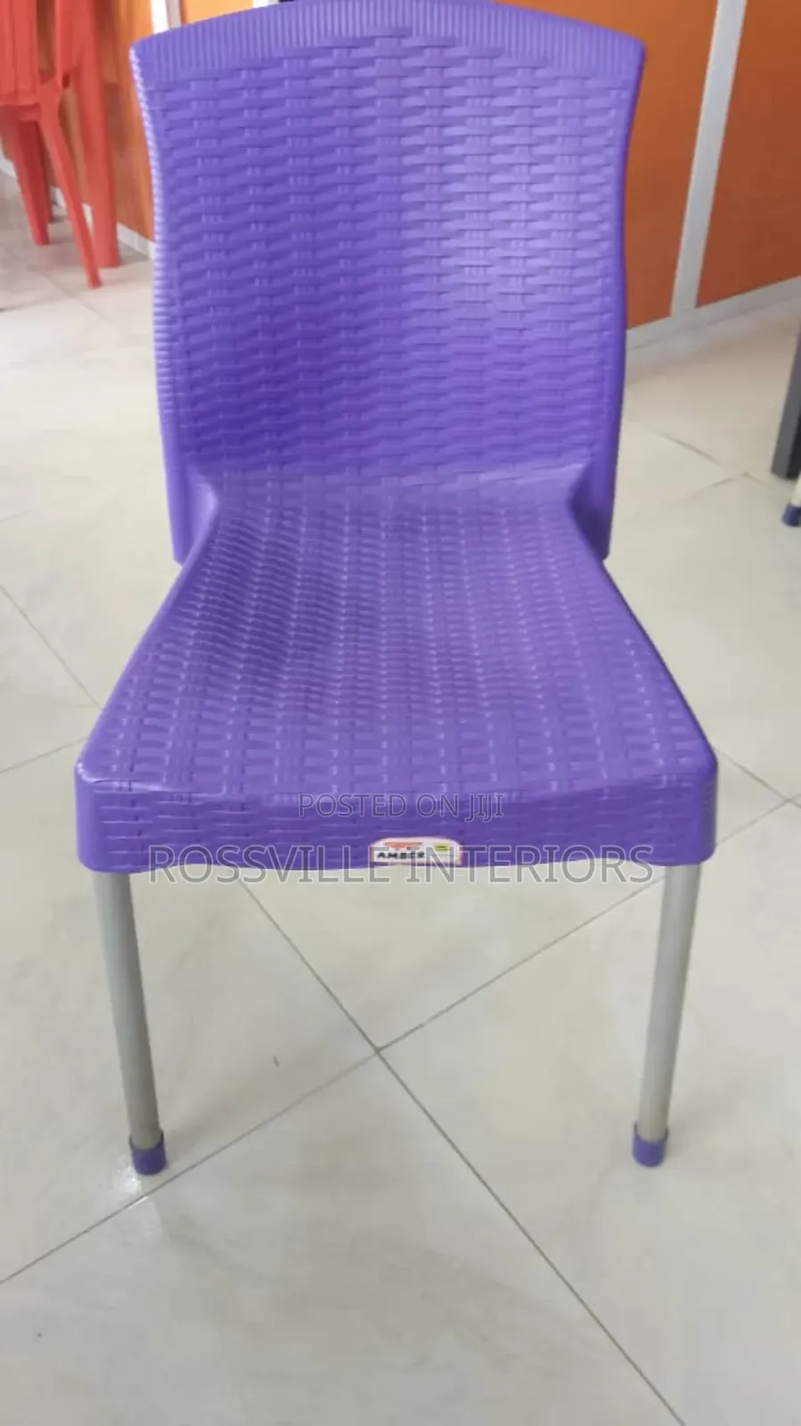 Armless Sturdy Plastic Chairs With Aluminium Legs – Ideal for Dining