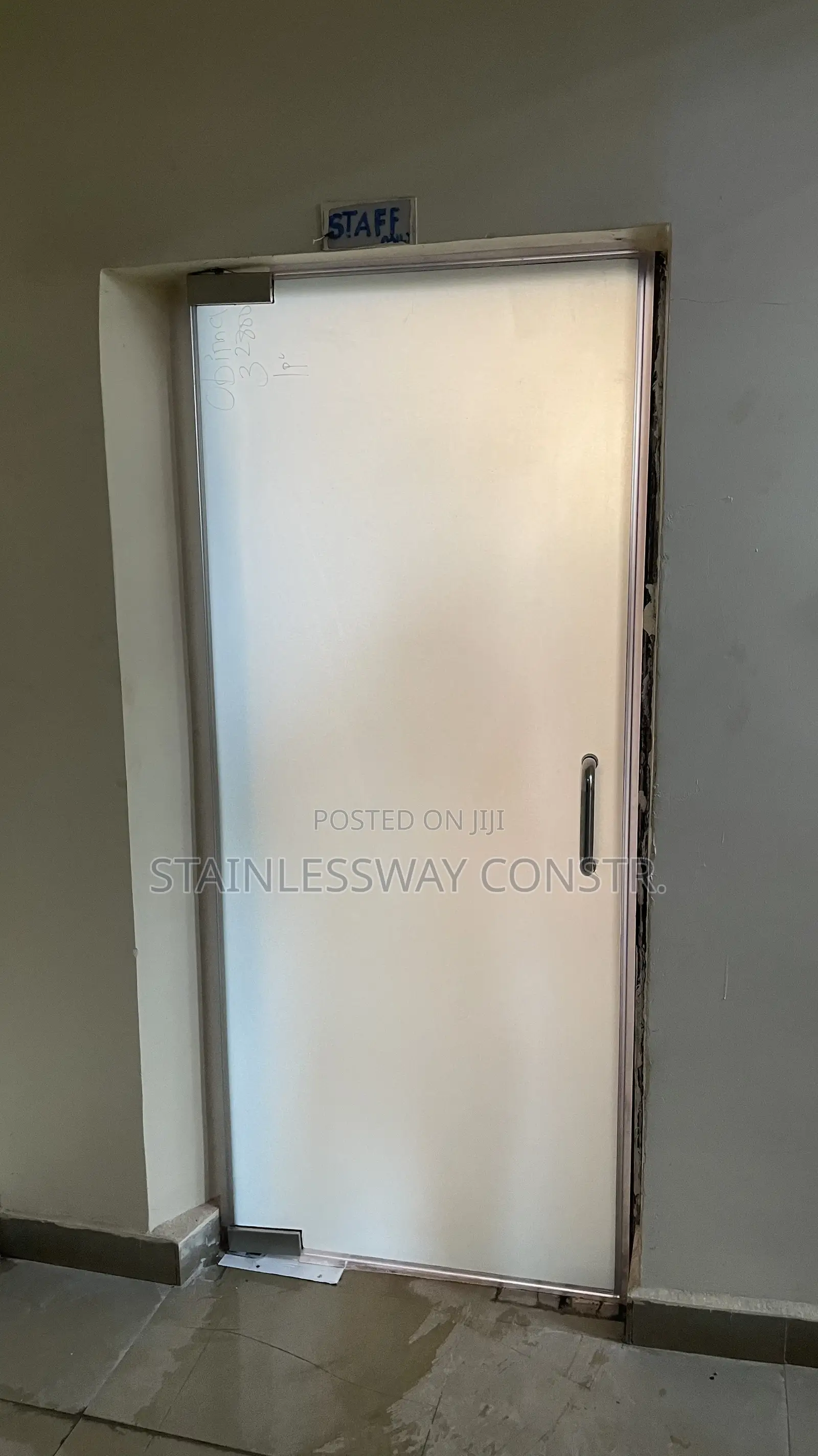 Single Frosted Swing Glass Door