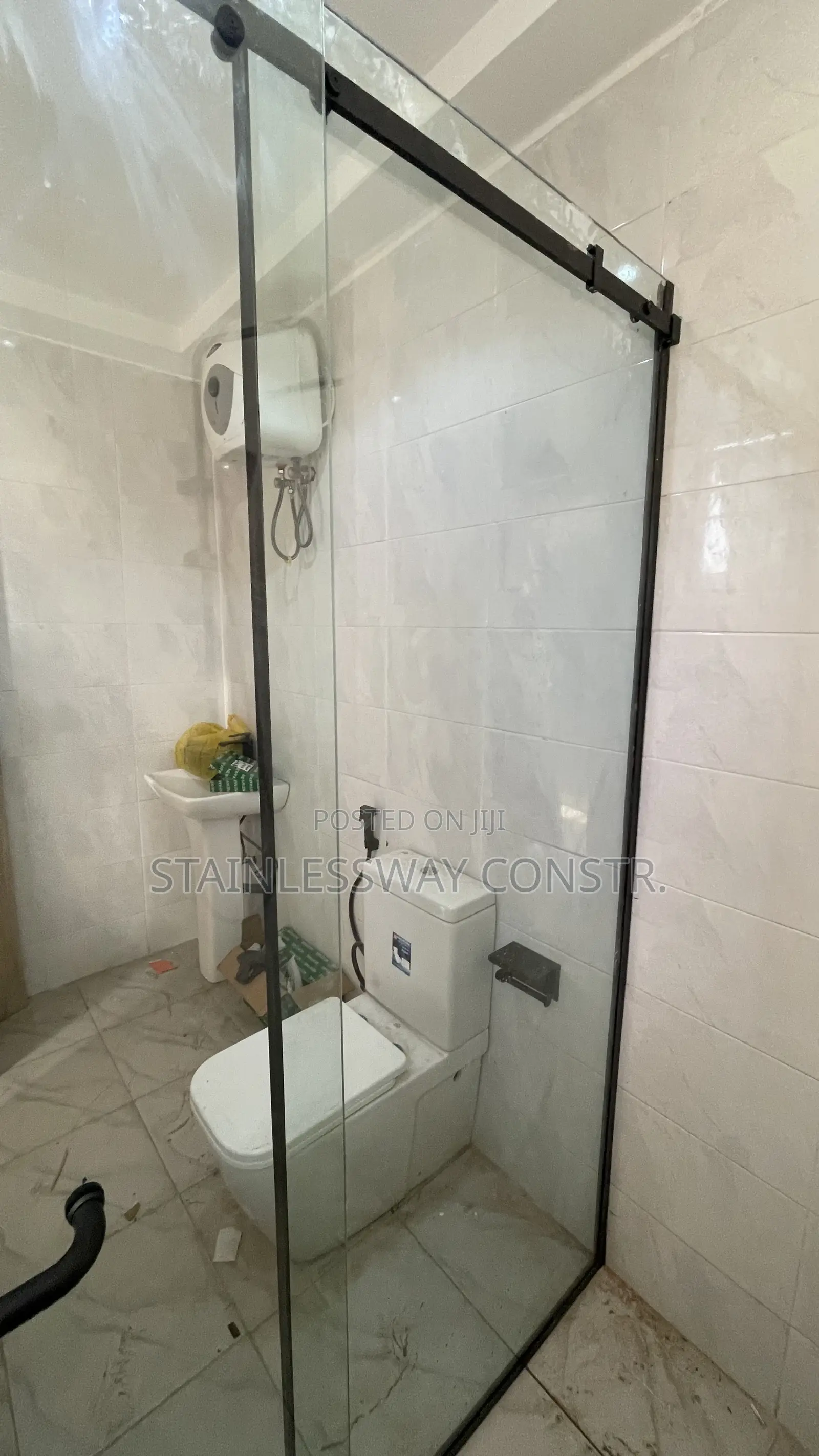 Shower Glass Cubicle Black Accessories