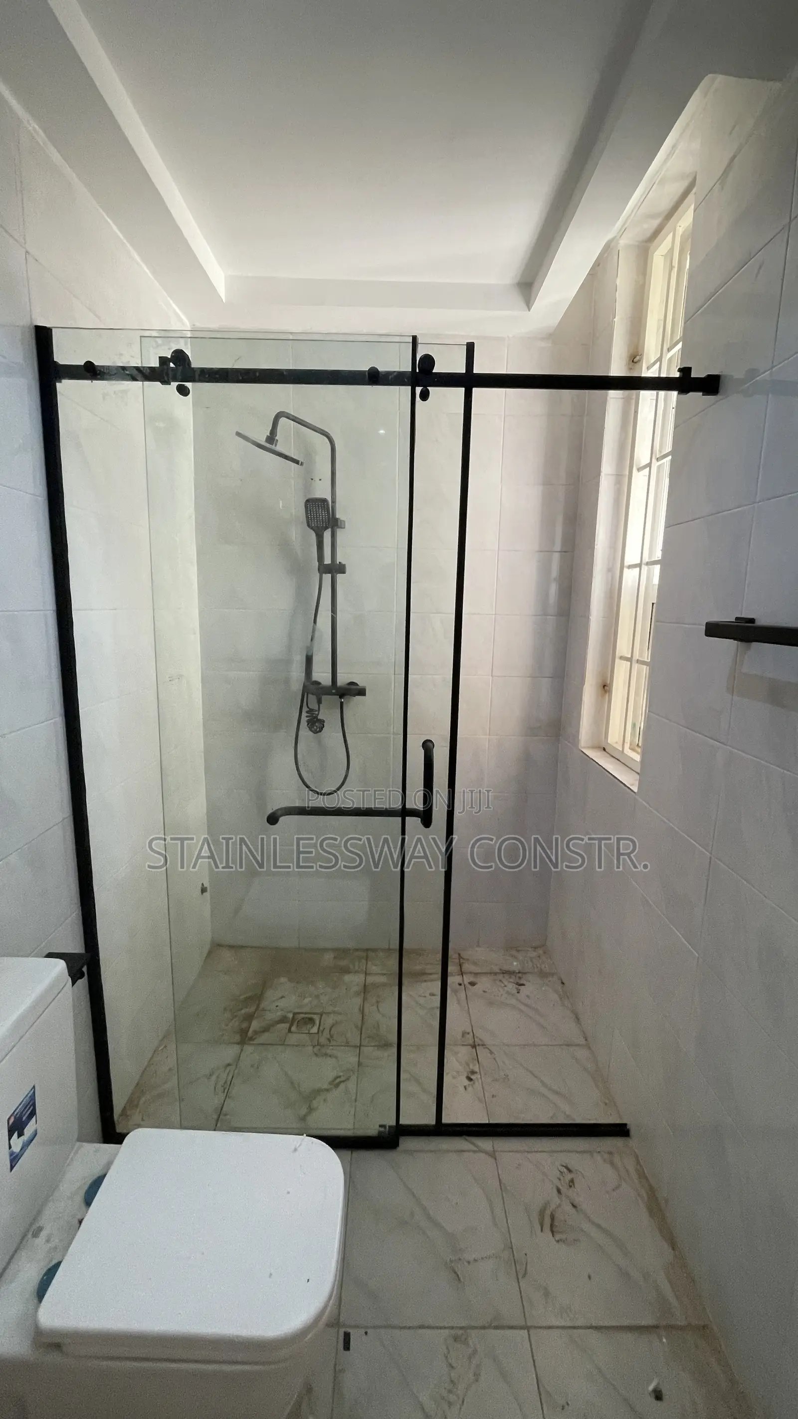 Shower Glass Cubicle Black Accessories