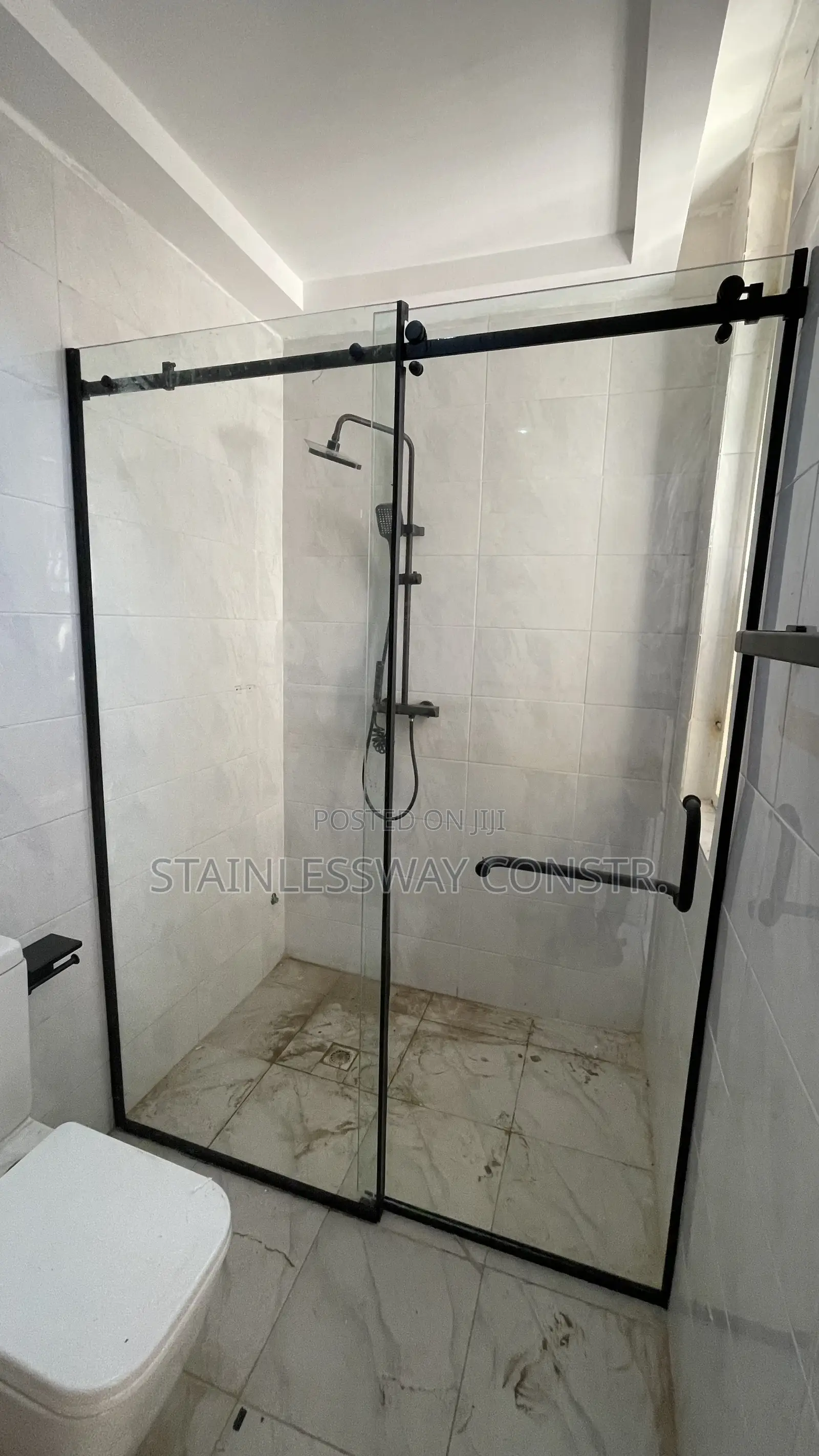 Shower Glass Cubicle Black Accessories