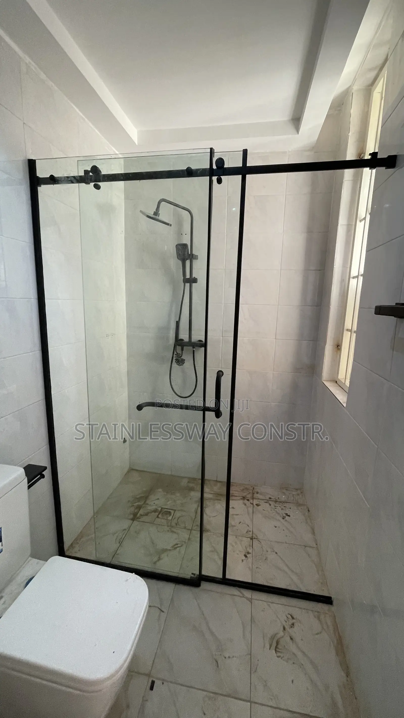 Shower Glass Cubicle Black Accessories